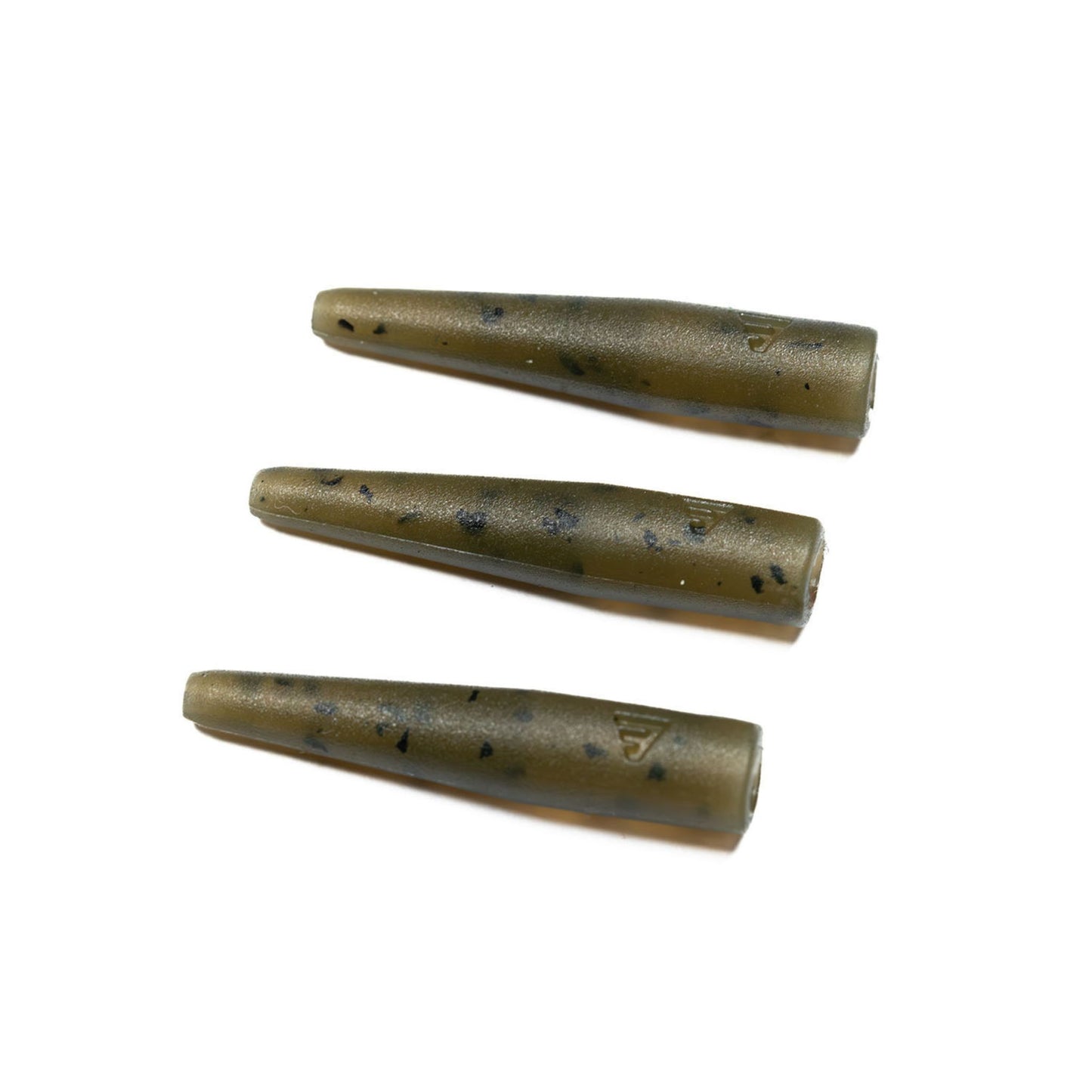 Evolve In-Line Tail Rubbers detail showing translucent dark camo finish and universal fit design