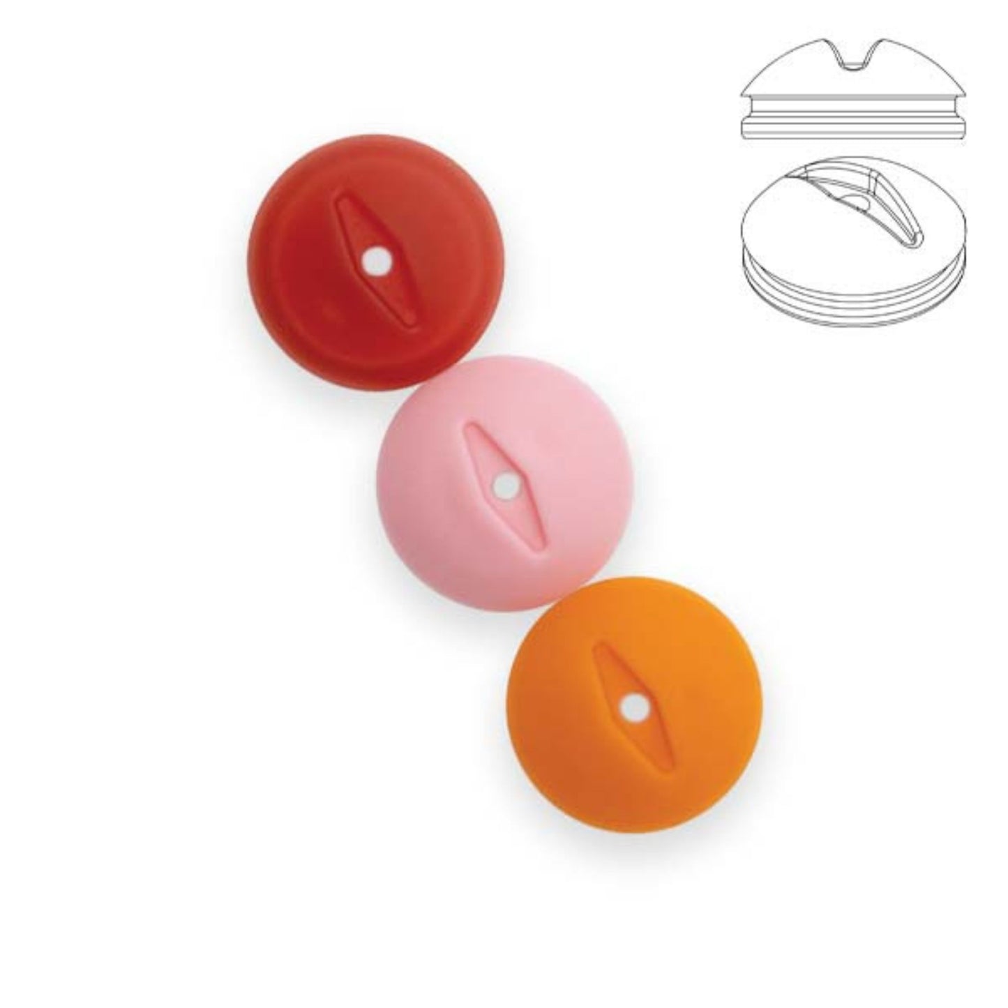 Liquirigs Multi-Bait Toppers in-line 16mm bloodworm red, pastel pink and orange