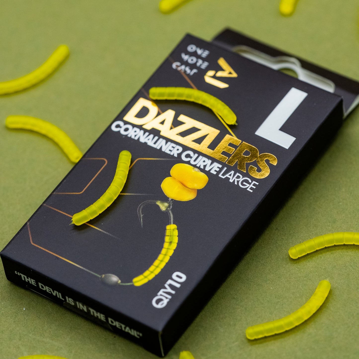 OMC Dazzlers Cornaliner Curve large yellow 10 pack for hook size 6 or larger