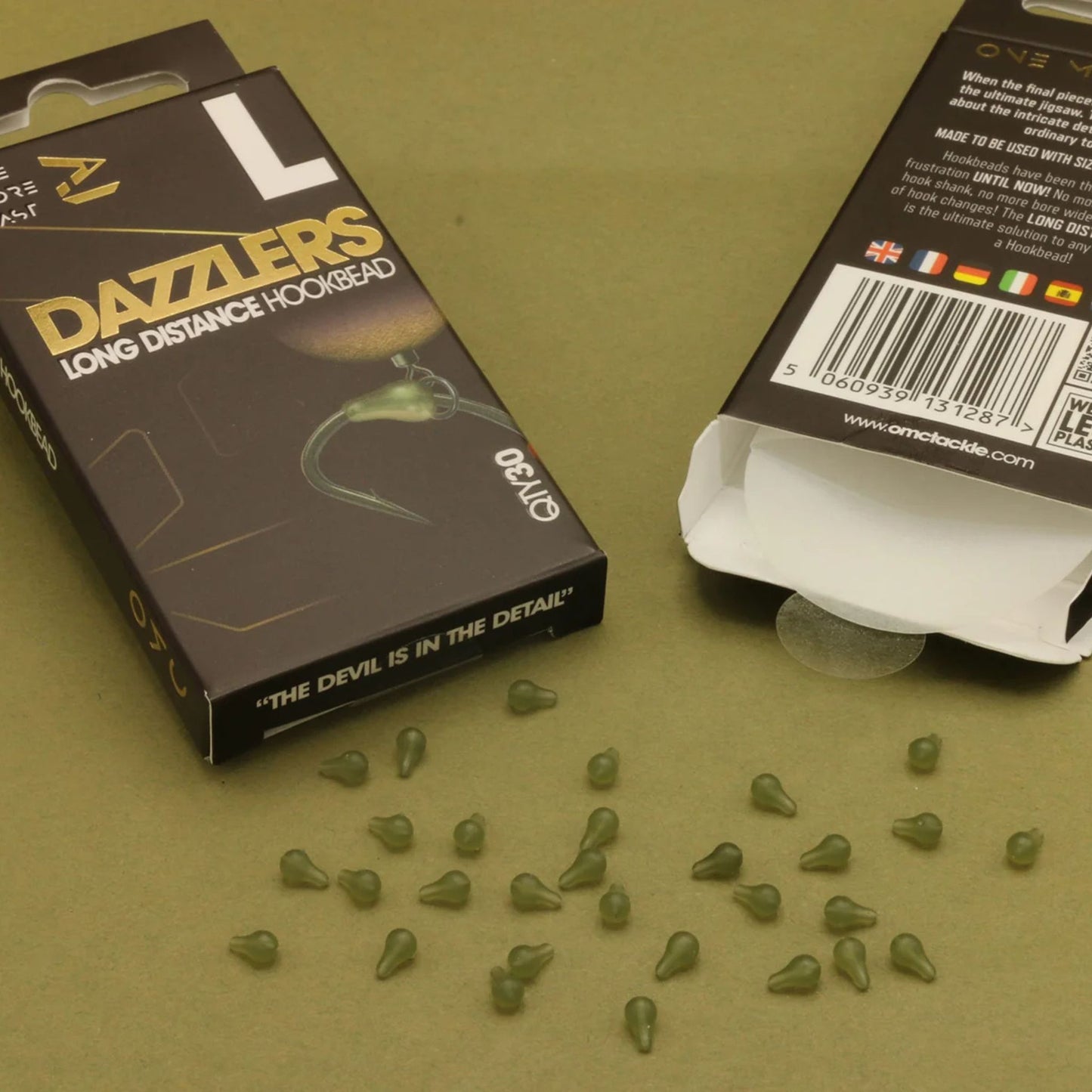 OMC Dazzlers Long Distance Hookbead large 30 pack for size 4 hooks and larger with no-slip design
