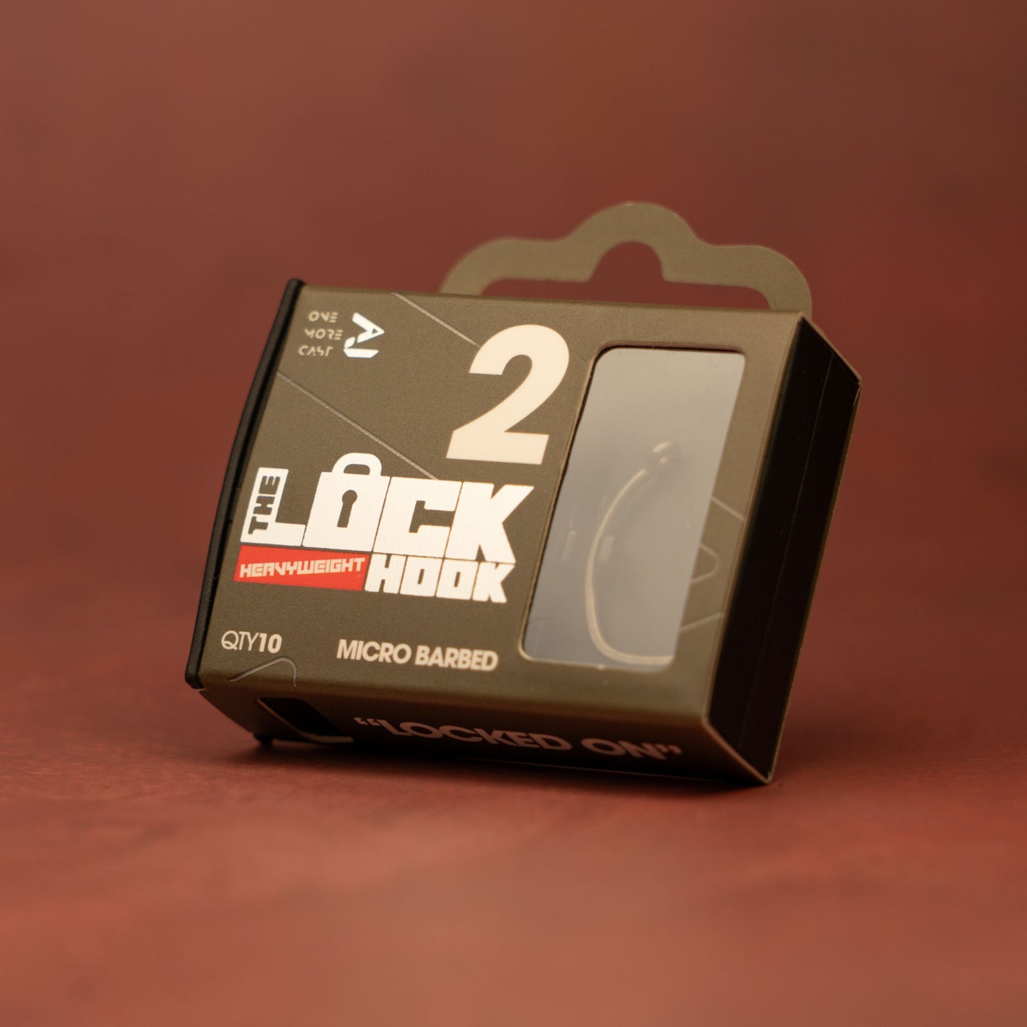 OMC The Lock Heavyweight carp fishing hooks detail view showing beaked point and lock pattern, 10 pack