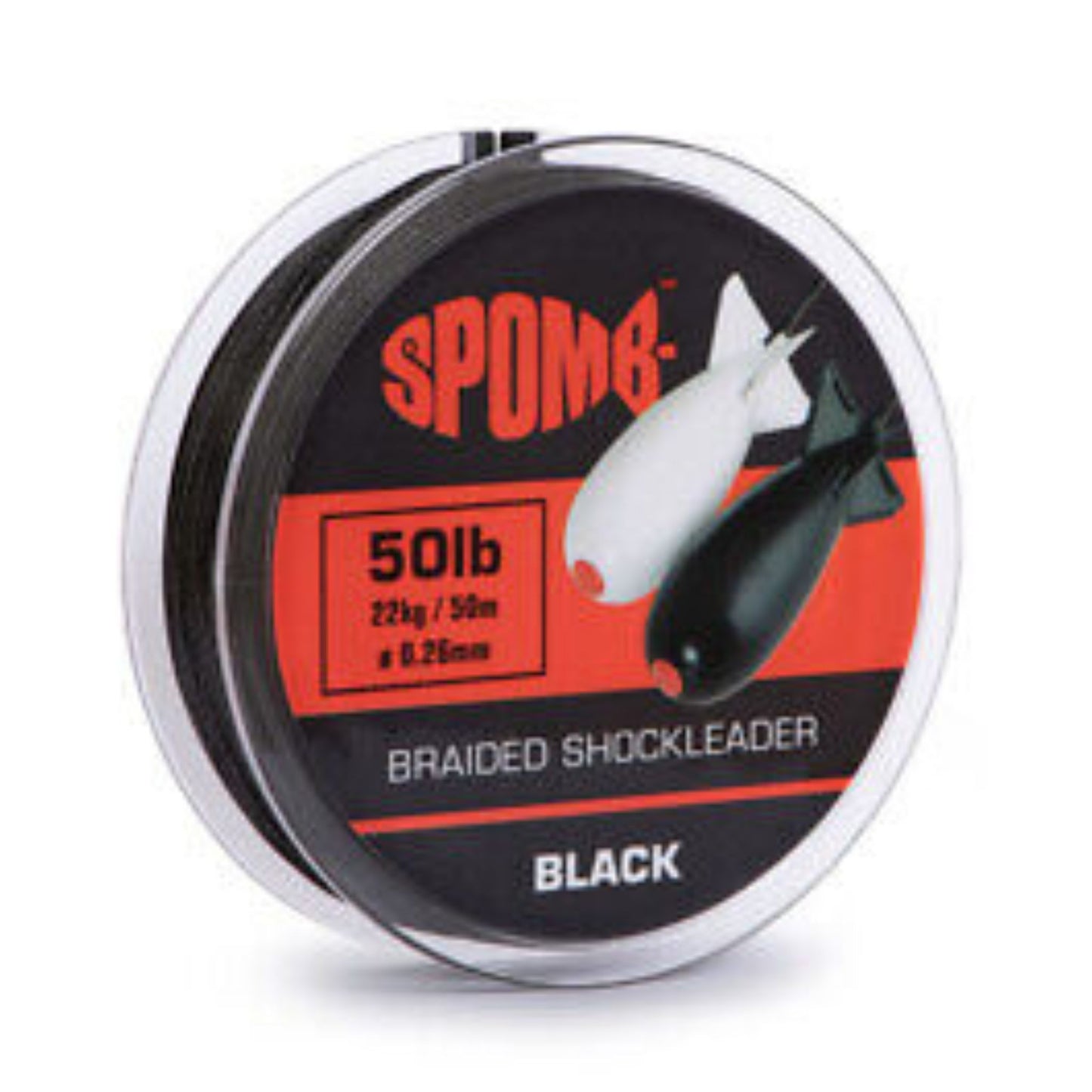 Spomb braided shock leader 50m 50lb black for spodding in carp fishing
