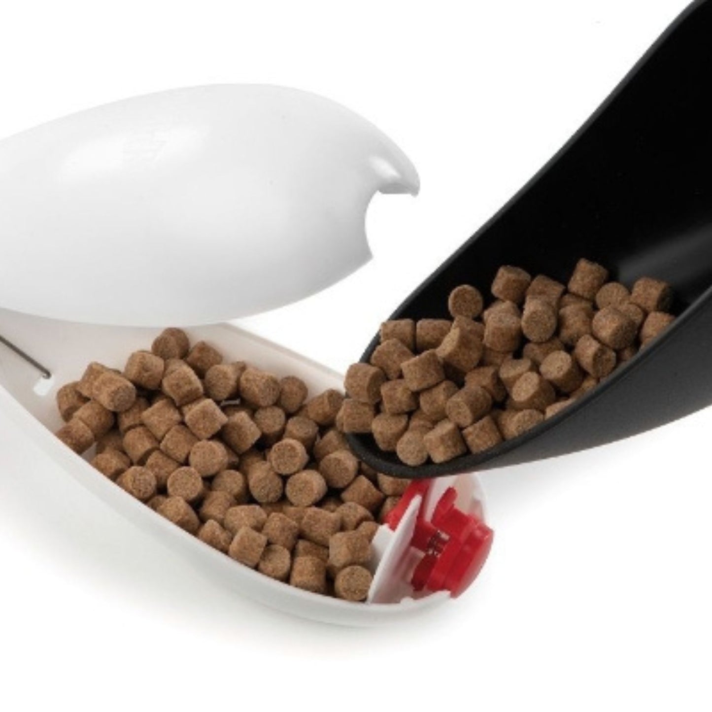 Spomb molded bait scoop filling Spomb rocket with bait