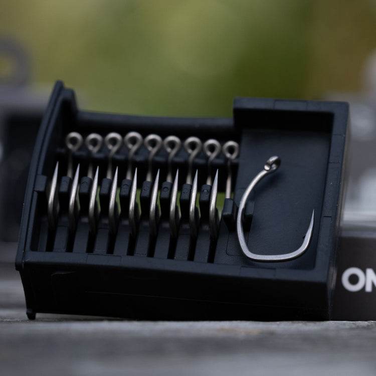 Carp fishing hooks in various sizes and styles for different rig presentations