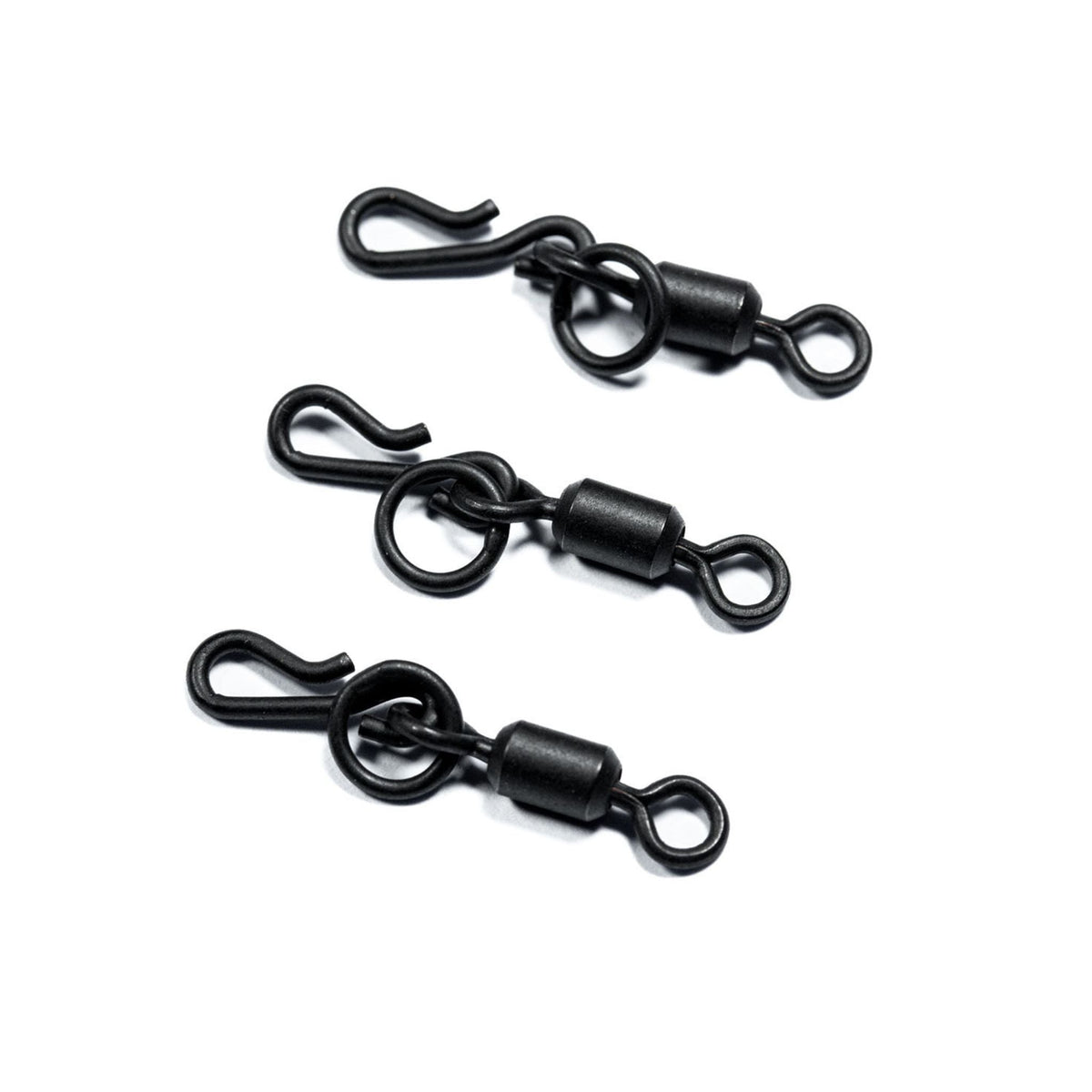 Evolve Drop Off In-Line QC Swivels detail showing non-reflective coating and smooth rotation for fast hooklink replacement
