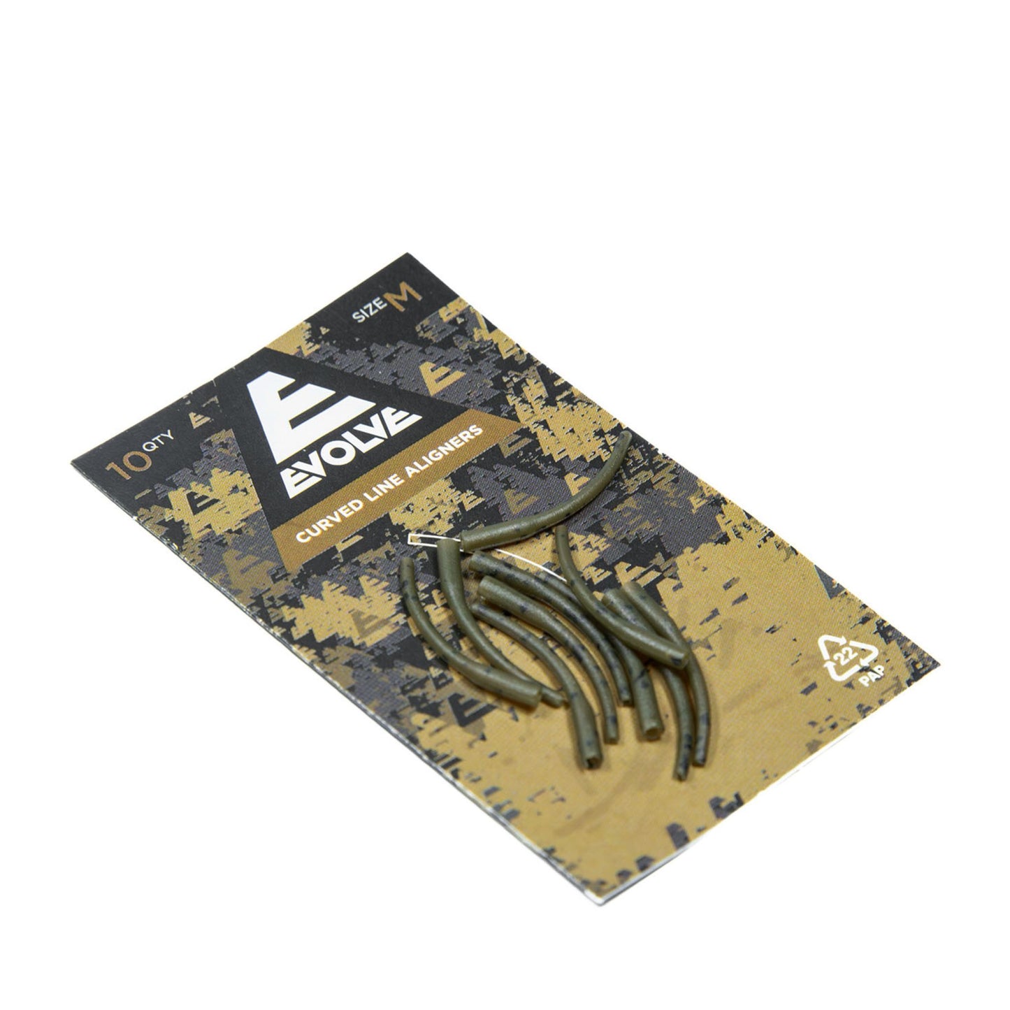 Evolve Curved Line Aligners medium 10 pack for hooks 6/5/4 with dark camo finish