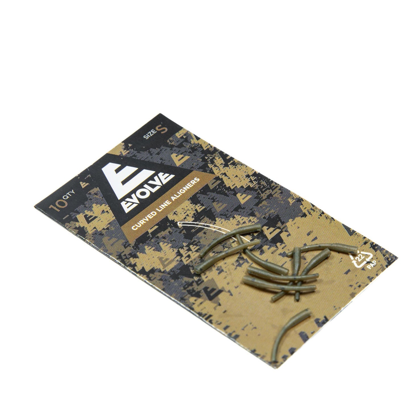 Evolve Curved Line Aligners small 10 pack for hooks 8/7/6 with dark camo finish