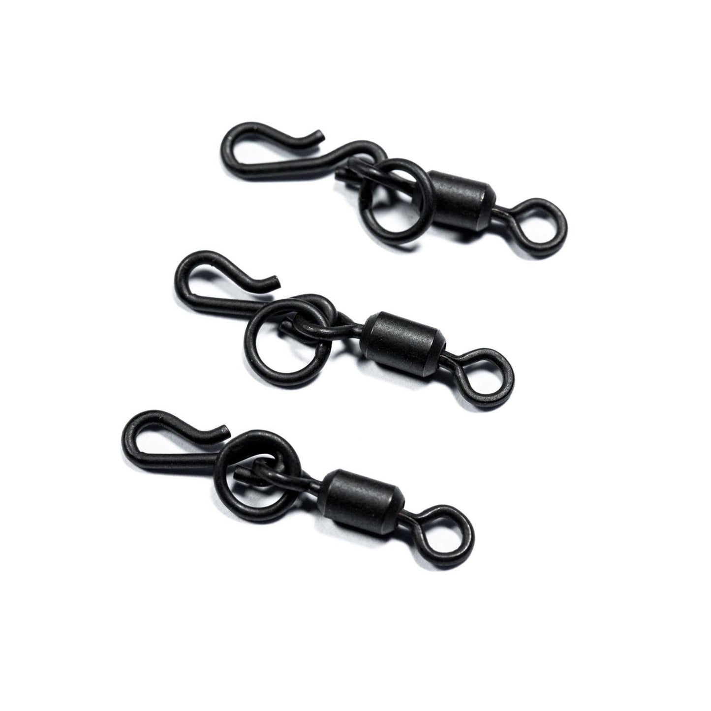 Evolve Drop Off In-Line QC Swivels detail showing non-reflective coating and smooth rotation for fast hooklink replacement