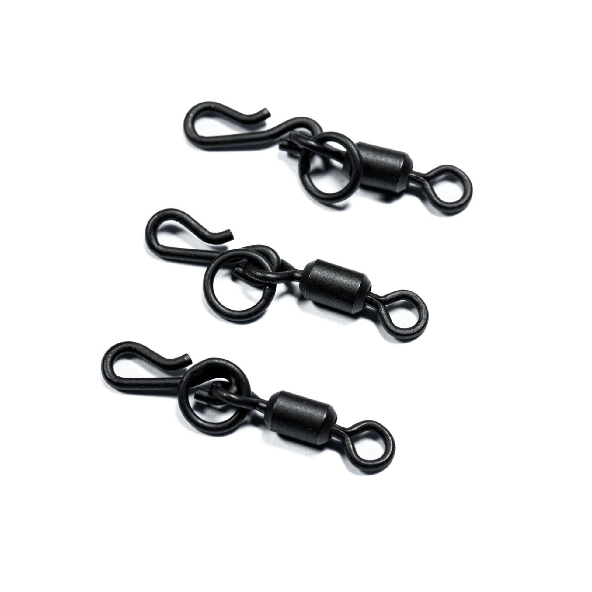 Evolve Drop Off In-Line QC Swivels detail showing non-reflective coating and smooth rotation for fast hooklink replacement