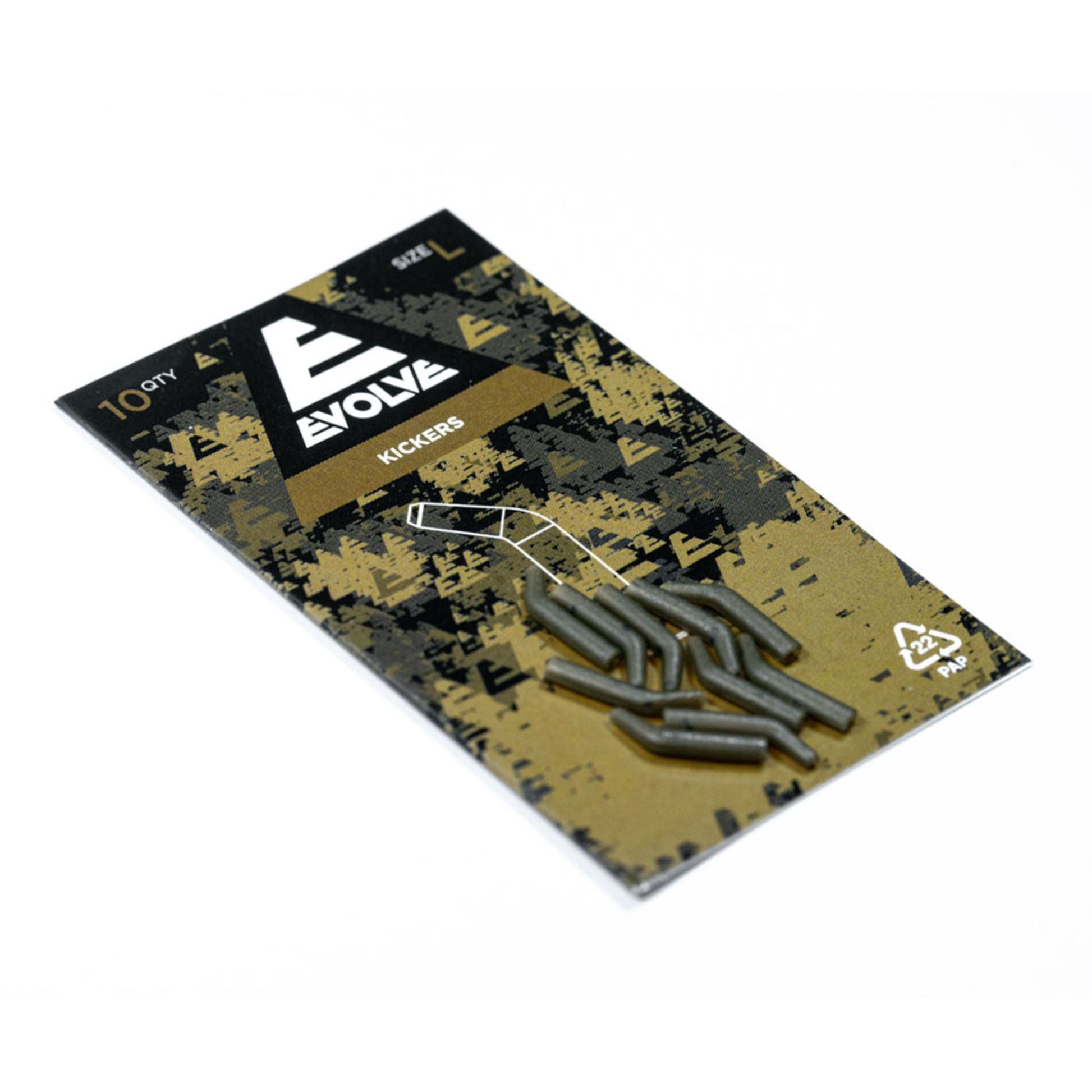 Evolve Kickers large 10 pack for hook sizes 4/2 with dark camo finish