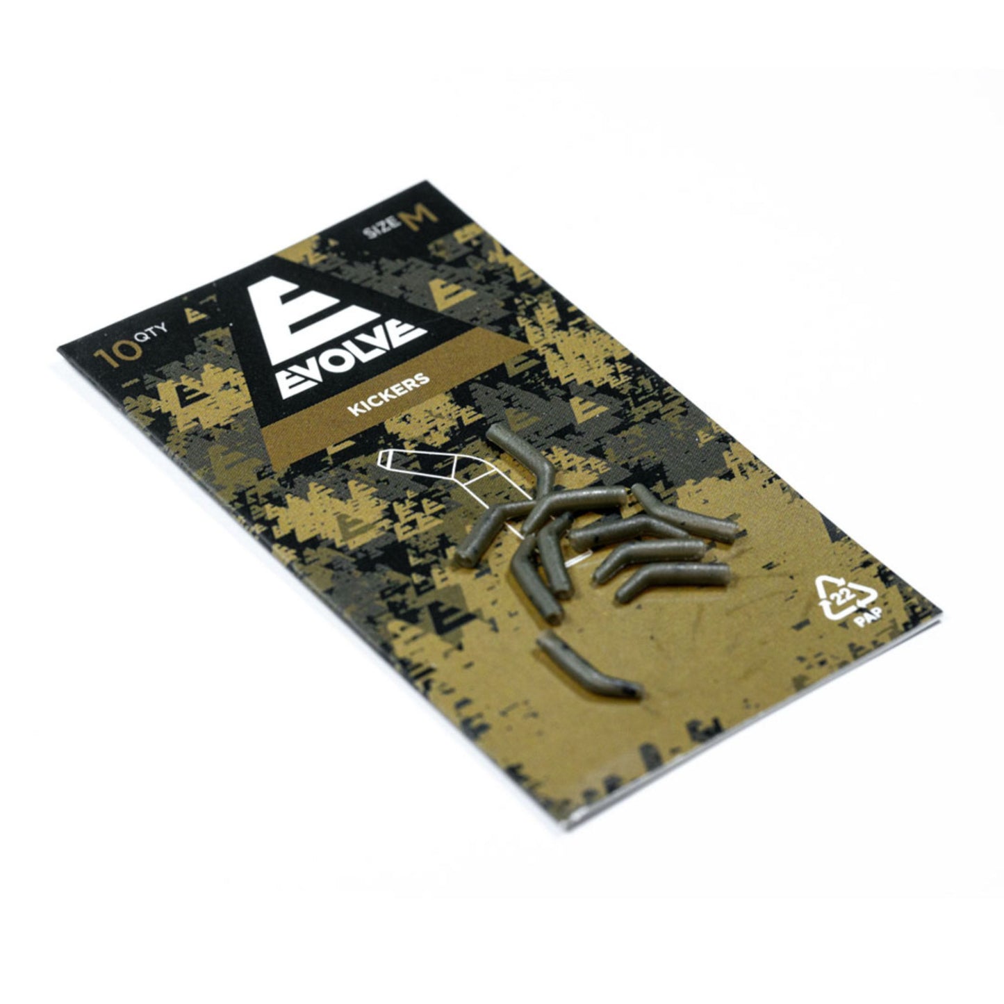 Evolve Kickers medium 10 pack for hook sizes 6/5/4 with dark camo finish