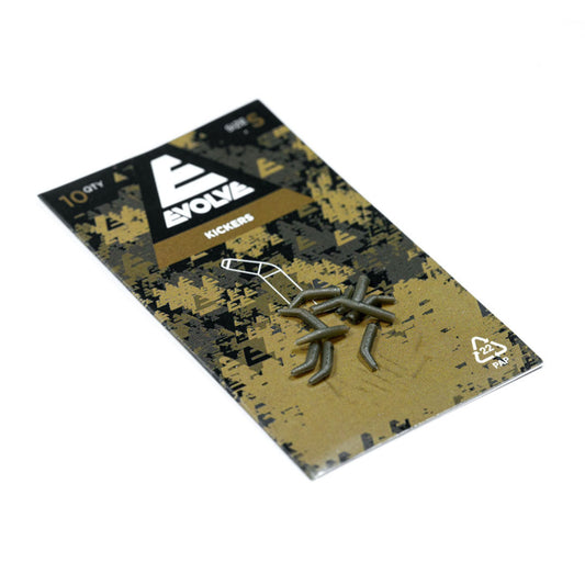 Evolve Kickers small 10 pack for hook sizes 8/7/6 with dark camo finish