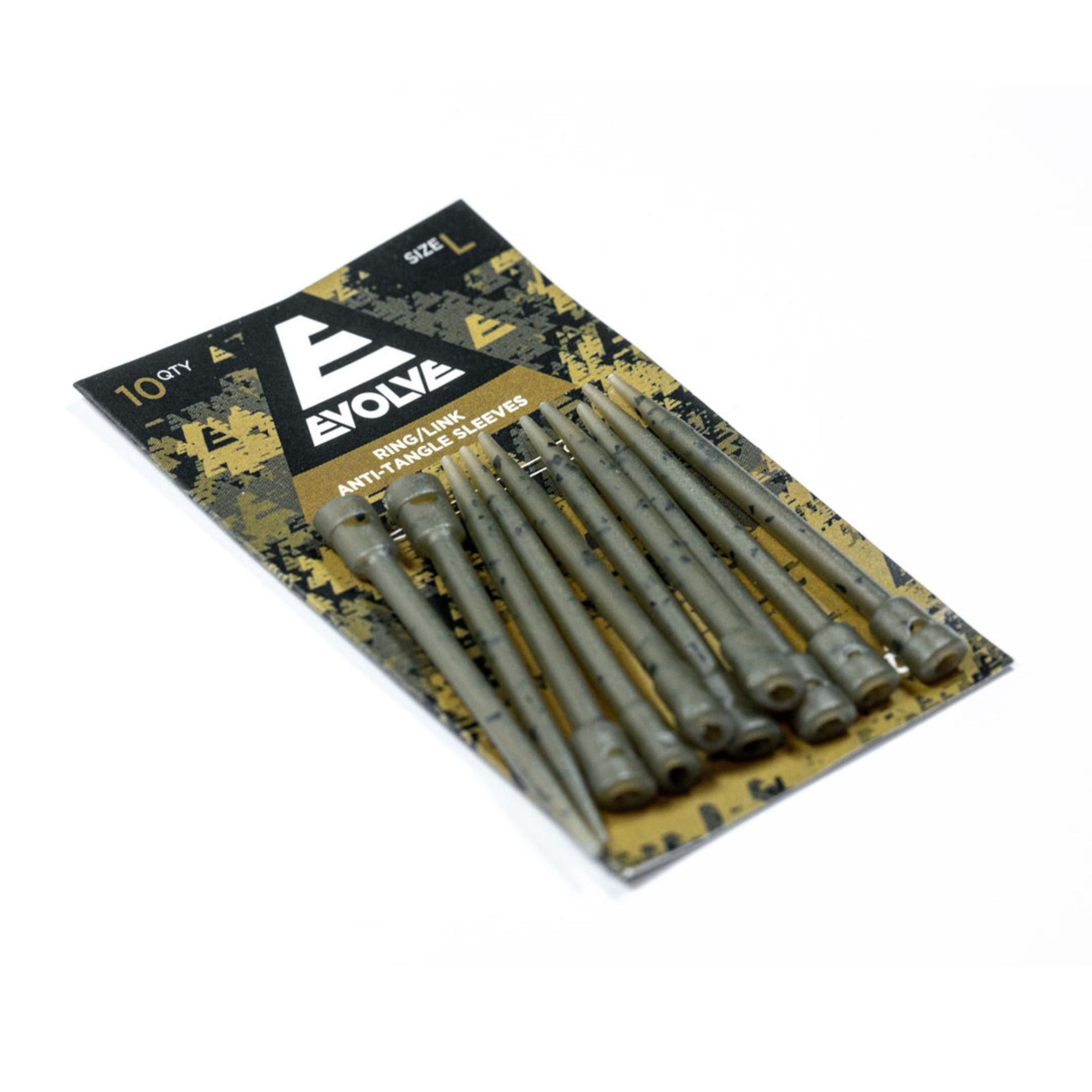 Evolve Long Ring Link Anti-Tangle Sleeves 45mm 10 pack in dark camo finish for QC Links and Speed Links