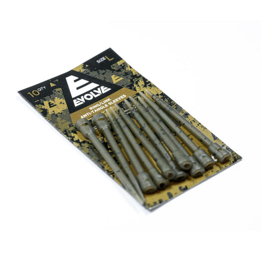 Evolve Long Ring Link Anti-Tangle Sleeves 45mm 10 pack in dark camo finish for QC Links and Speed Links
