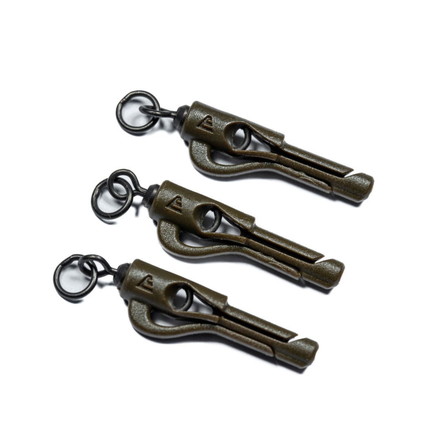 Evolve Ring Weight Clips detail showing smooth surface and side opening for easy rig setup, 6 pack