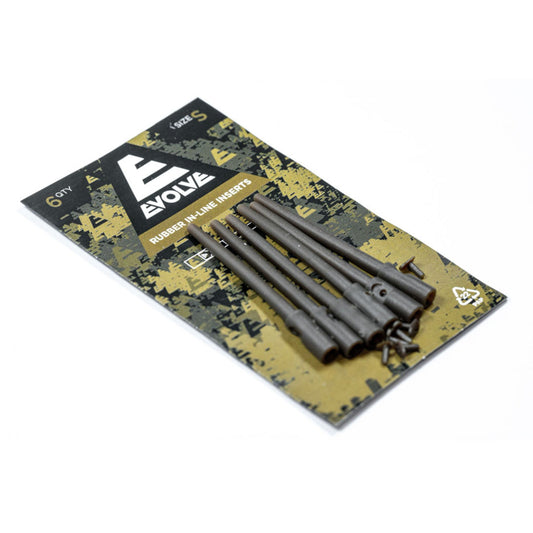 Evolve Rubber In-Line Inserts small 50mm 6 pack for 2oz and 2.5oz in-line weights with line protection