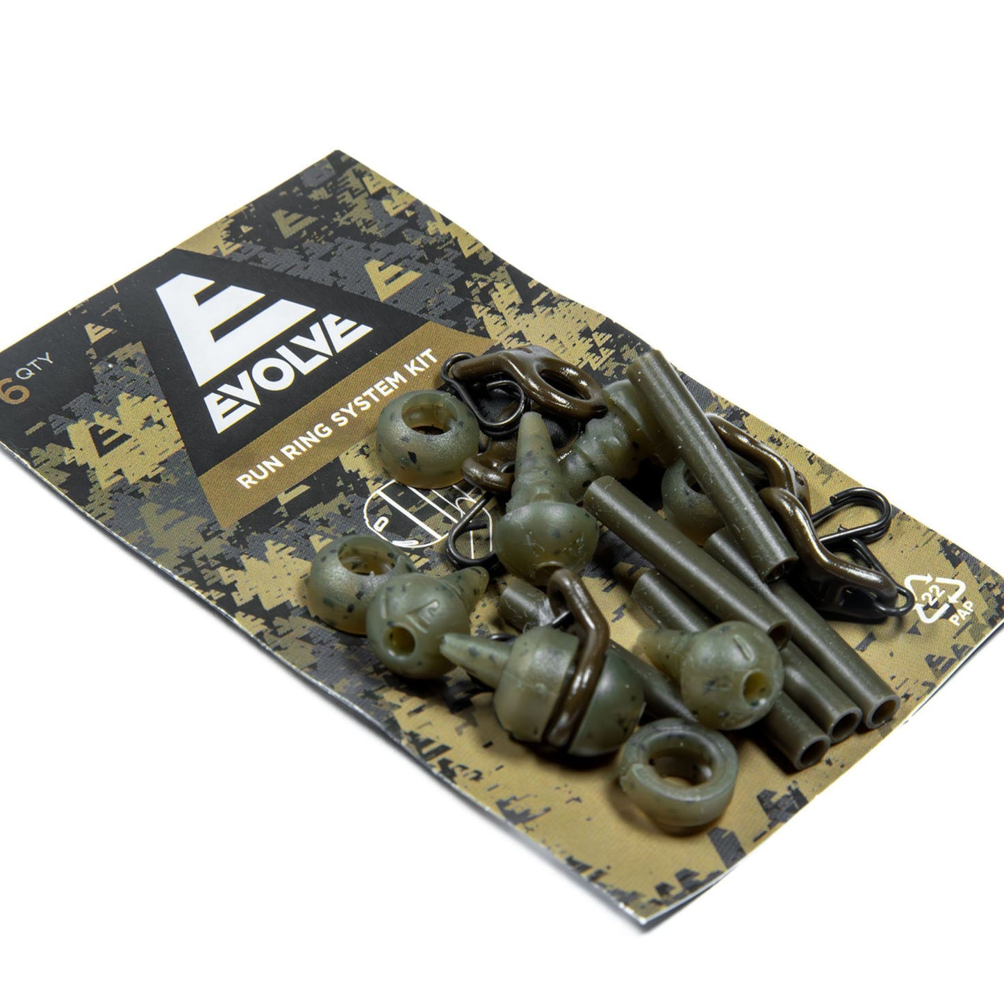 Evolve Run Ring System Kit 6 pack for free-running and semi-fixed carp fishing rigs