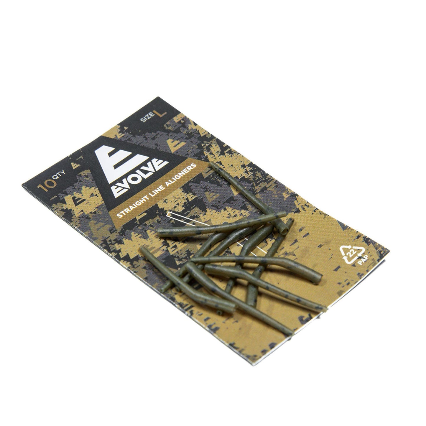 Evolve Straight Line Aligners large 10 pack for hooks 4/2 in dark camo with no steaming needed