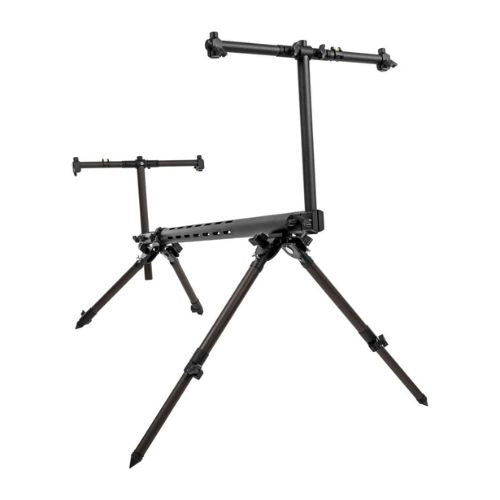 Fencl Rodpod Xtreme+ with dual buzzer bars and short telescopic legs front view