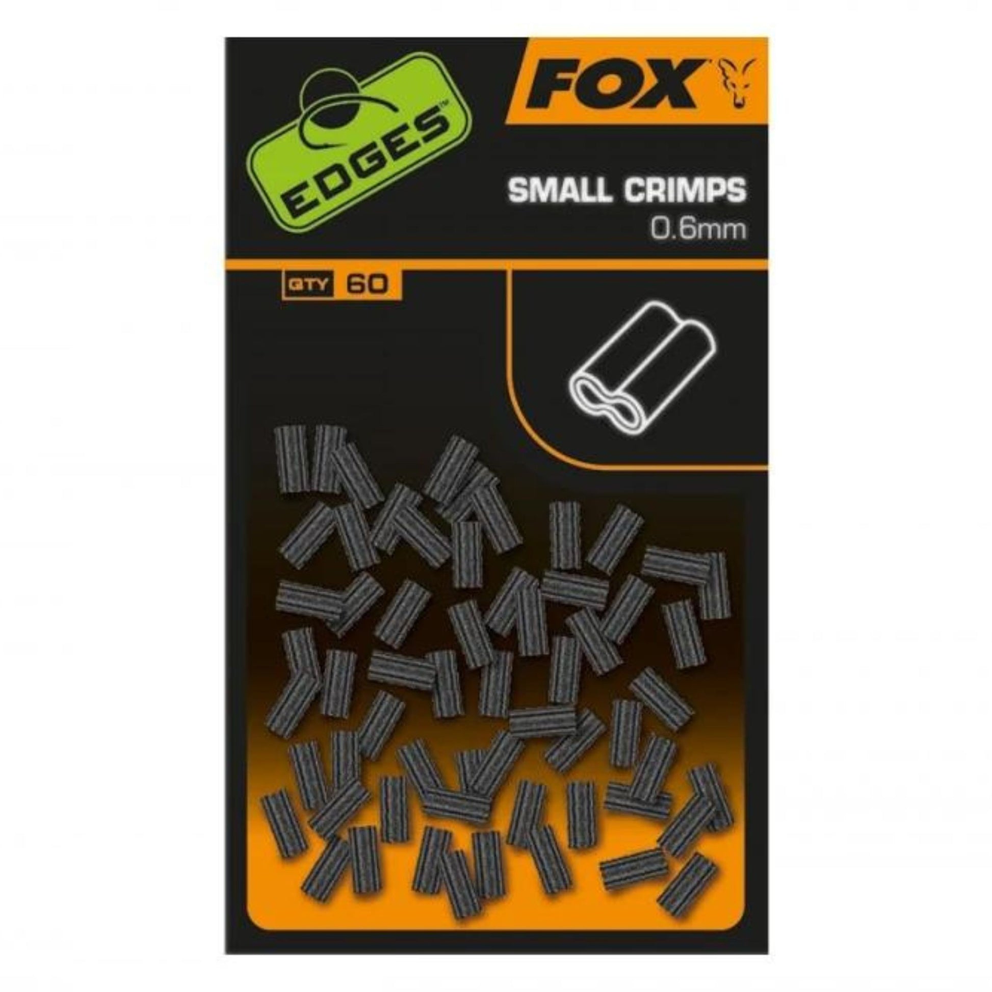 Fox Edges Crimps small 0.6mm 60 pack for lines up to 0.55mm in Chod and Ronnie rigs