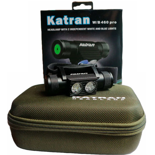 Katran W/B460 PRO headlamp with case and battery for carp fishing