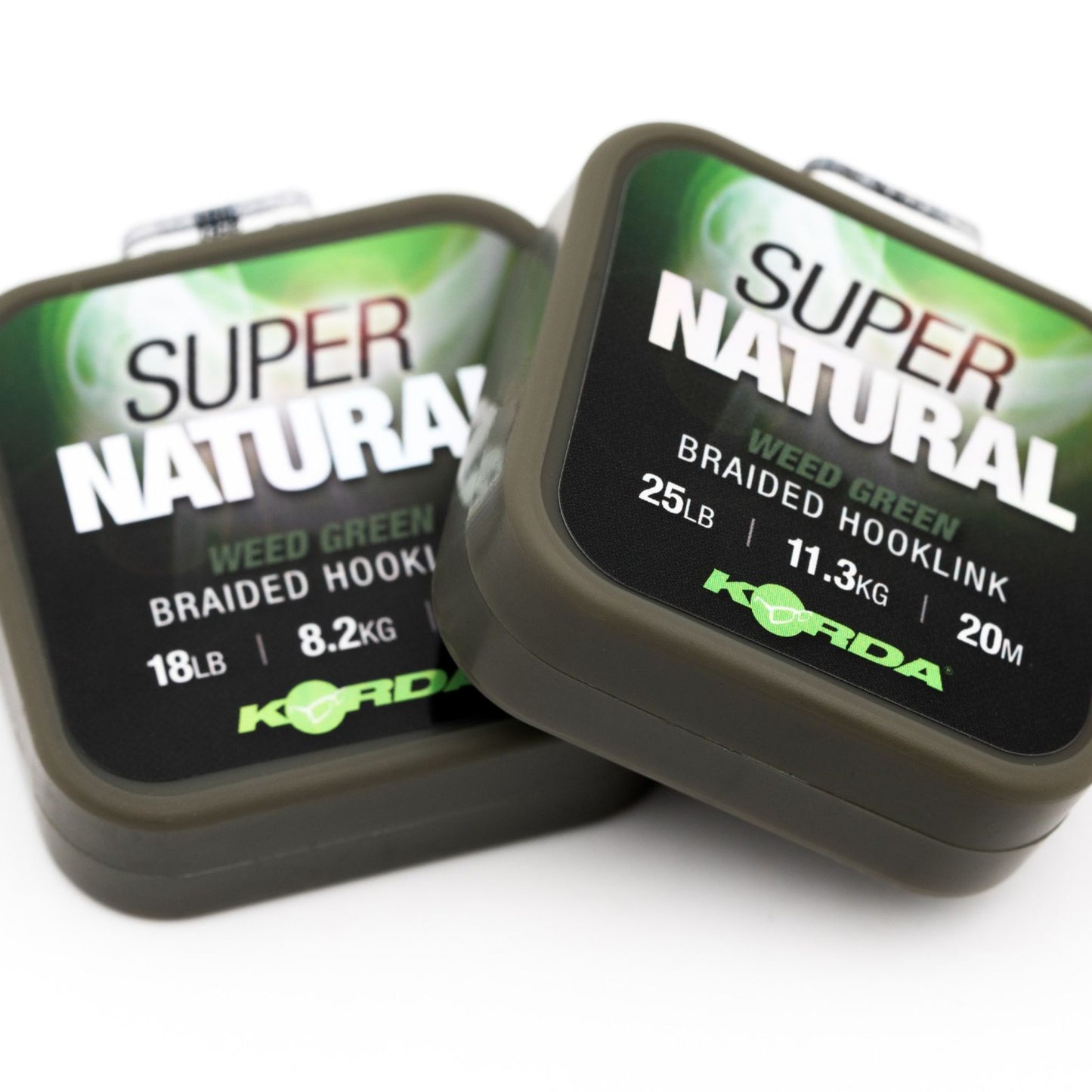 Korda Supernatural hooklink 20m 18lb in weedy green for carp fishing rigs