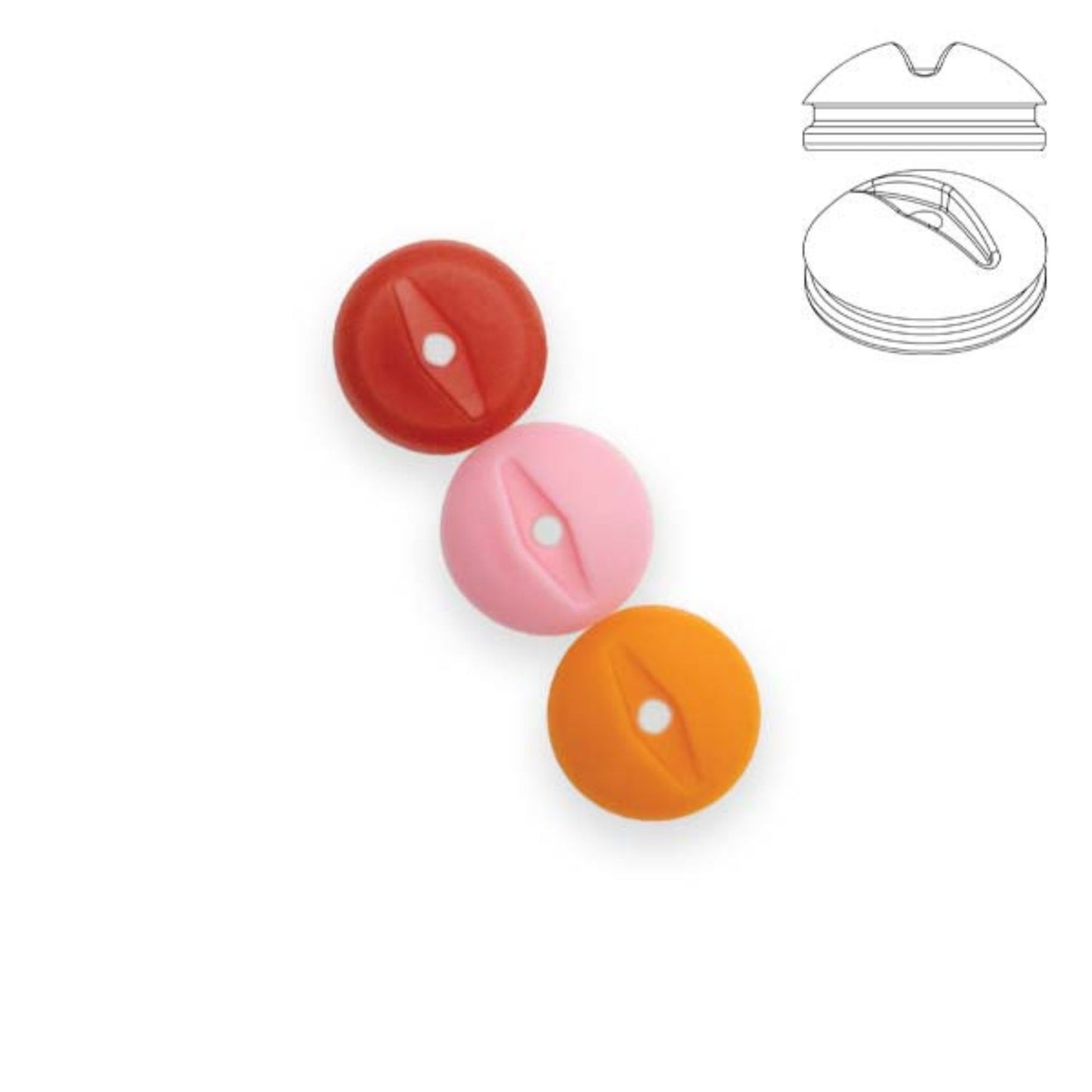 Liquirigs Multi-Bait Toppers in-line 12mm bloodworm red, pastel pink and orange