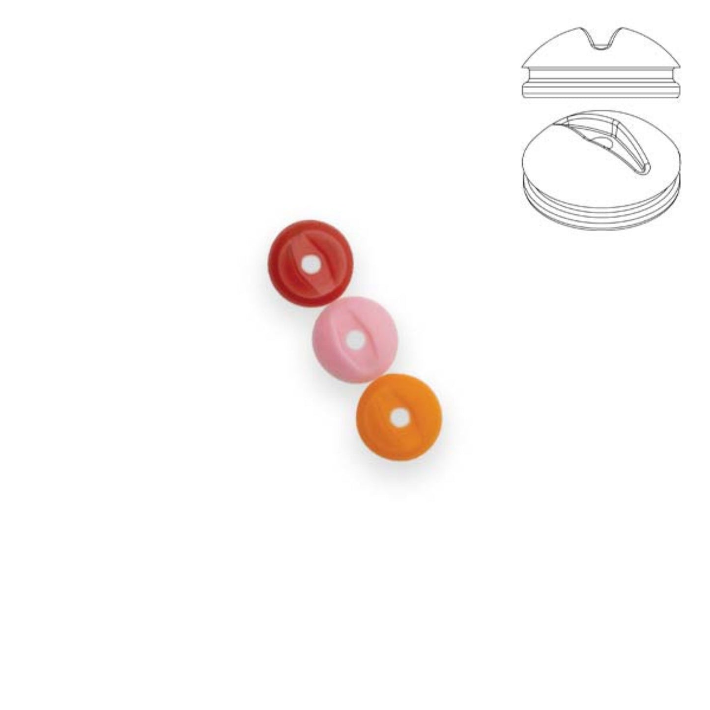 Liquirigs Multi-Bait Toppers in-line 8mm bloodworm red, pastel pink and orange