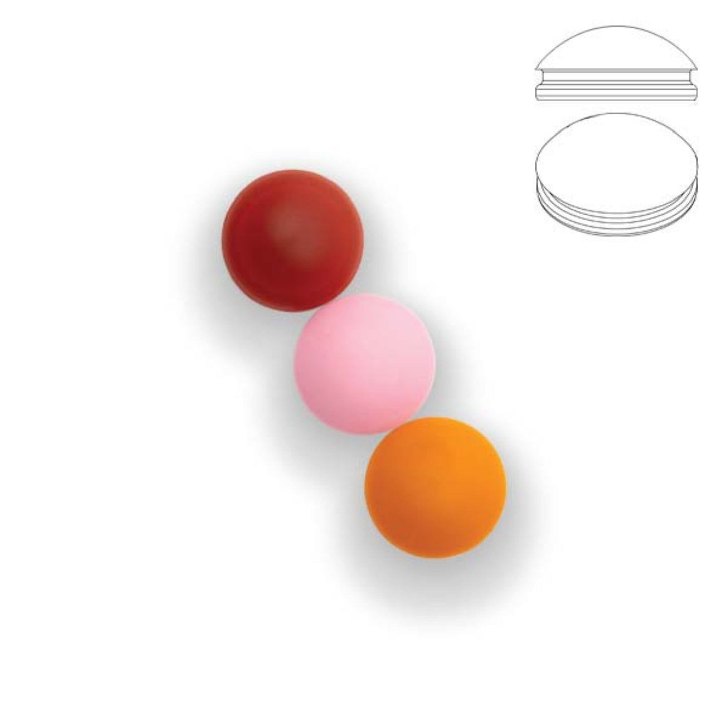 Liquirigs Multi-Bait Toppers swivel 12mm bloodworm red, pastel pink and orange