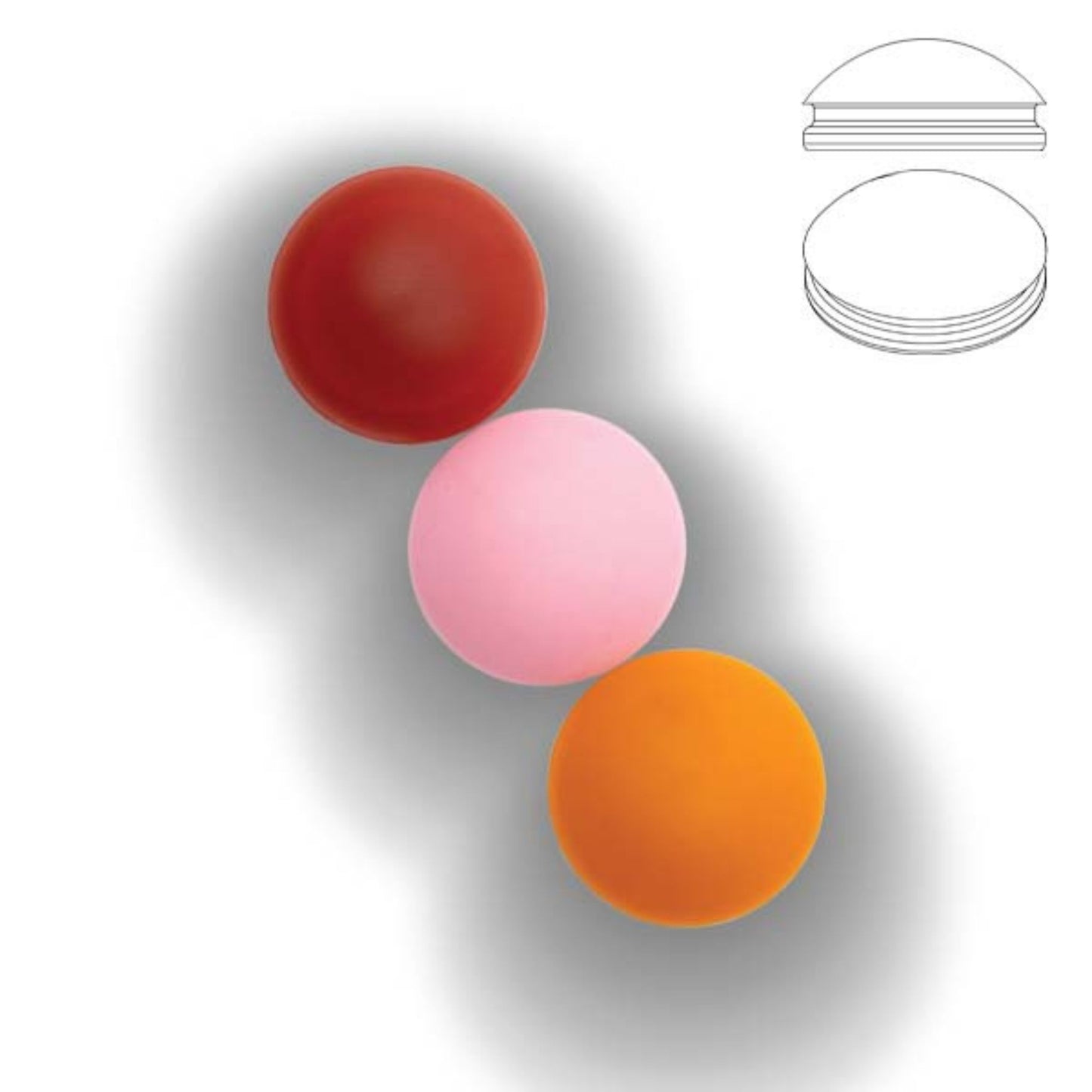 Liquirigs Multi-Bait Toppers swivel 16mm bloodworm red, pastel pink and orange