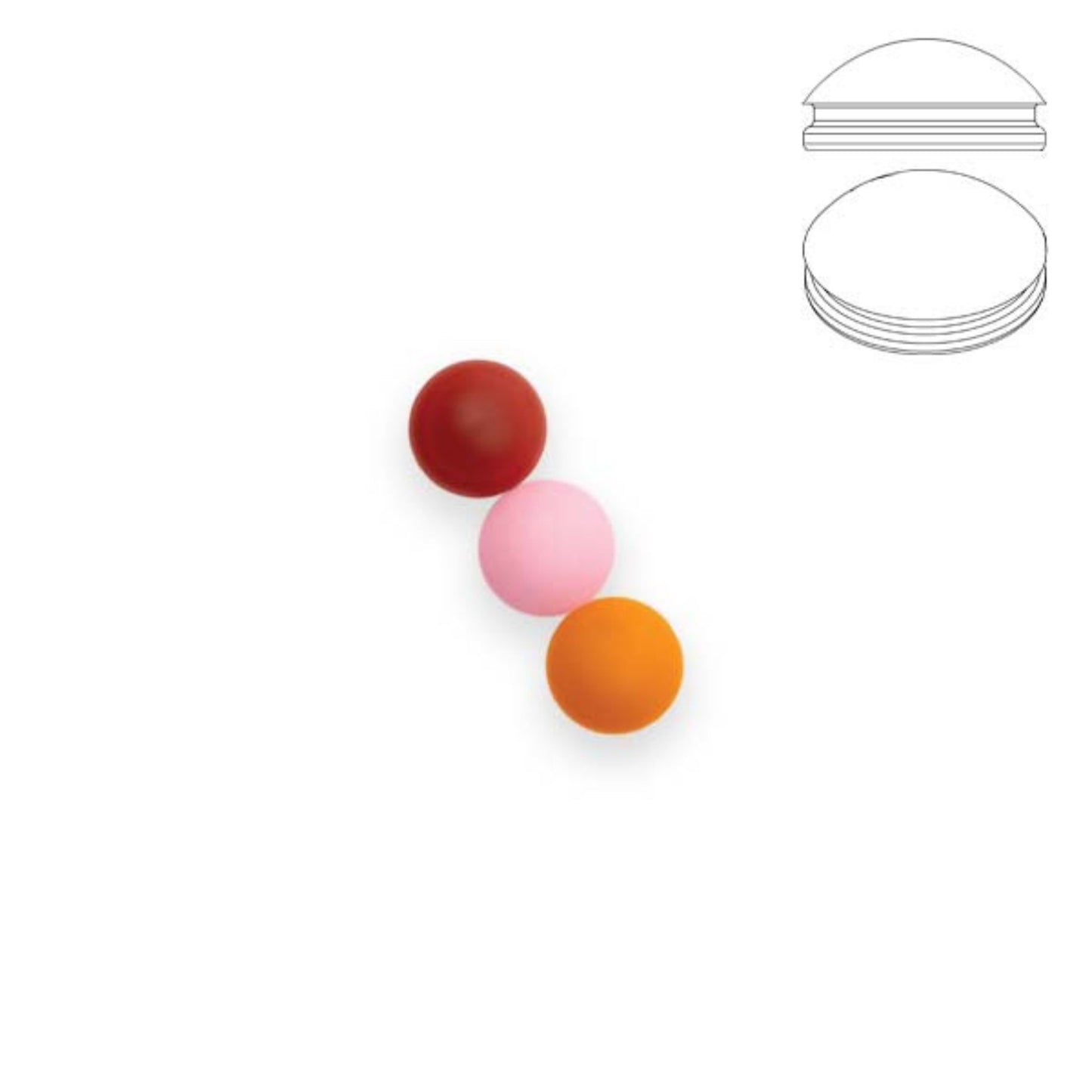 Liquirigs Multi-Bait Toppers swivel 8mm bloodworm red, pastel pink and orange