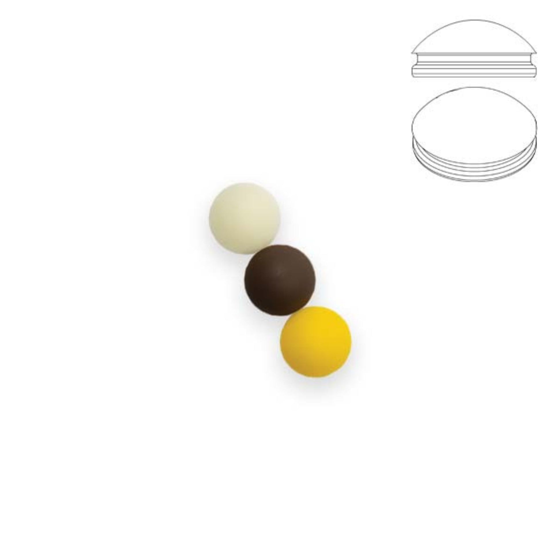 Liquirigs Multi-Bait Toppers swivel 8mm washed out white, boilie brown and sweetcorn yellow