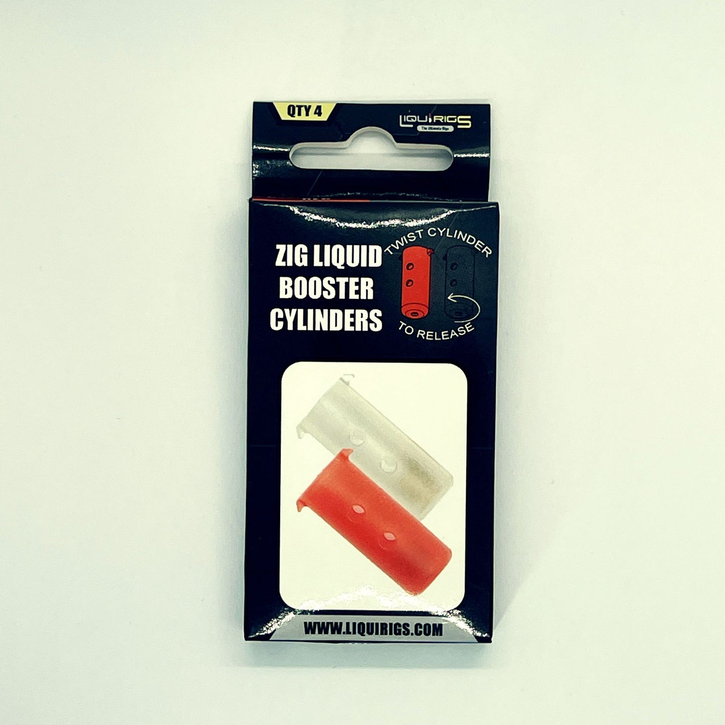 Liquirigs Zig Liquid Booster Cylinders bloodworm red and clear with twist mechanism for controlled liquid release