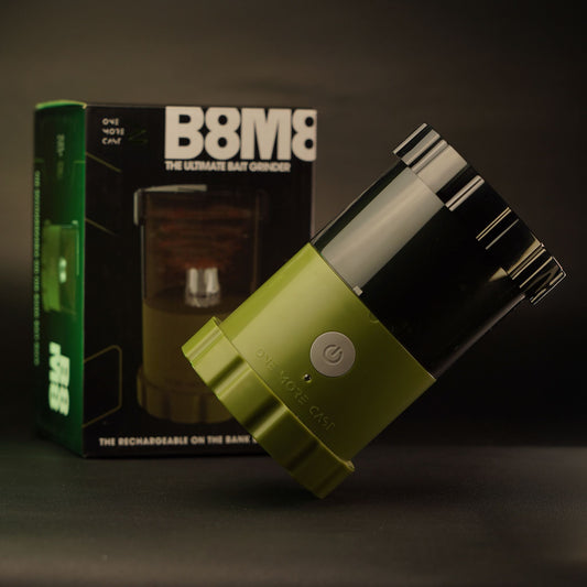 OMC B8M8 rechargeable electronic bait grinder for crushing boilies and pellets