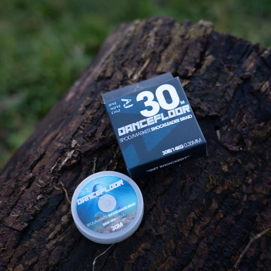OMC Dancefloor Spod & Marker Shockleader Braid spool removed from packaging showing both product and box
