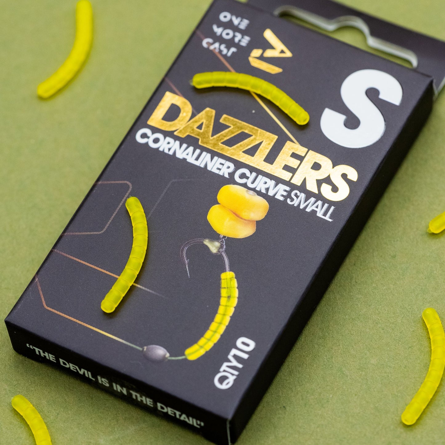 OMC Dazzlers Cornaliner Curve small yellow 10 pack for hook size 8 or smaller