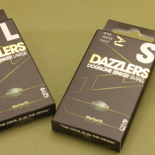 OMC Dazzlers Dog Bone Sinkers 9 pack for pinning down carp fishing rigs