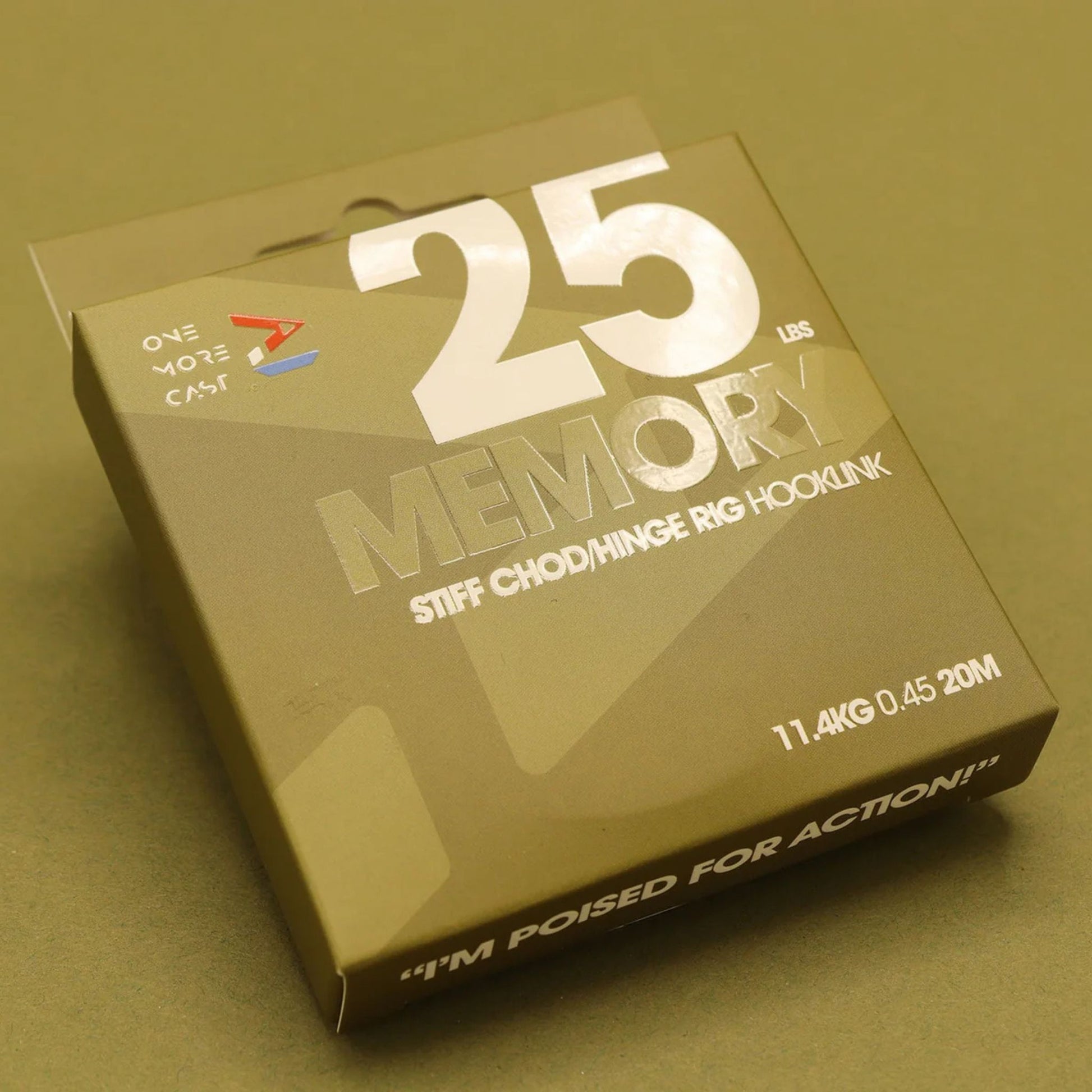 OMC Memory Stiff chod and hinge rig hooklink 20m 25lb for carp fishing