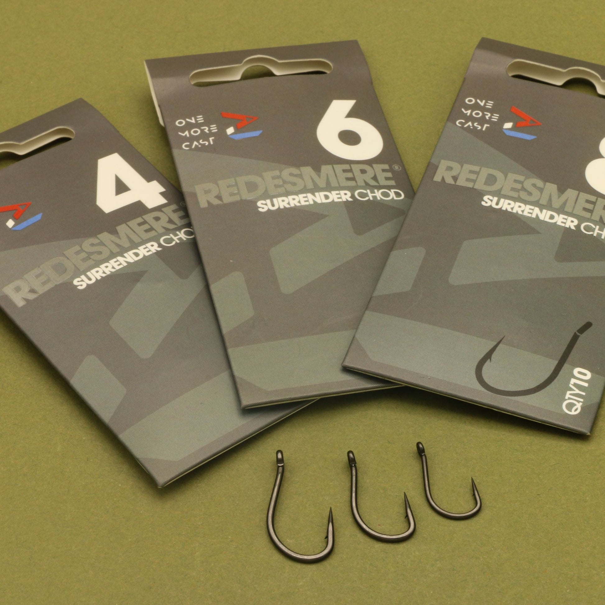 OMC Redesmere Surrender Chod carp fishing hooks with out-turned eye for stiff rigs, 10 pack