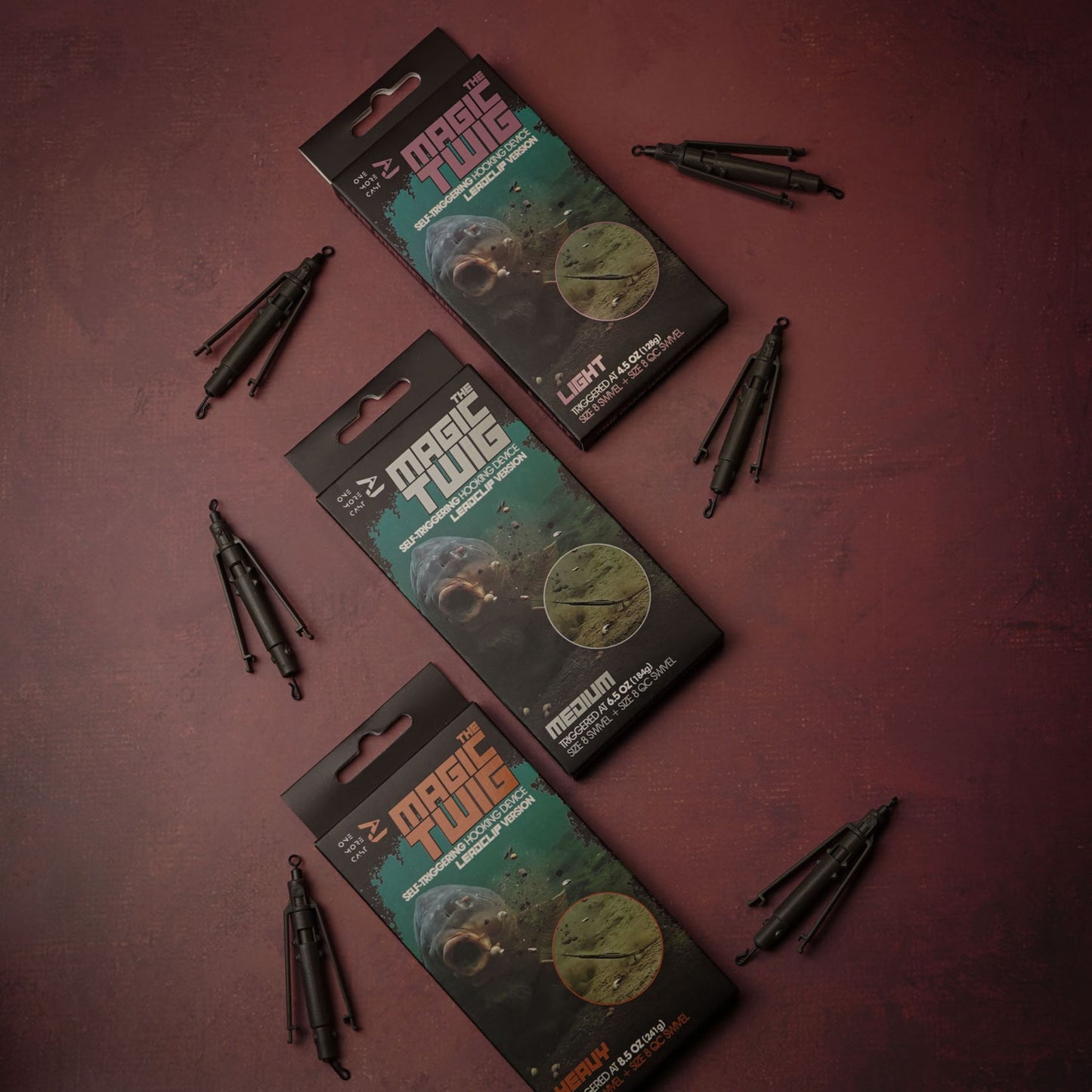 OMC The Magic Twig Lead Clip Version 2 pack self-triggering hooking device with spring-loaded arms for carp fishing