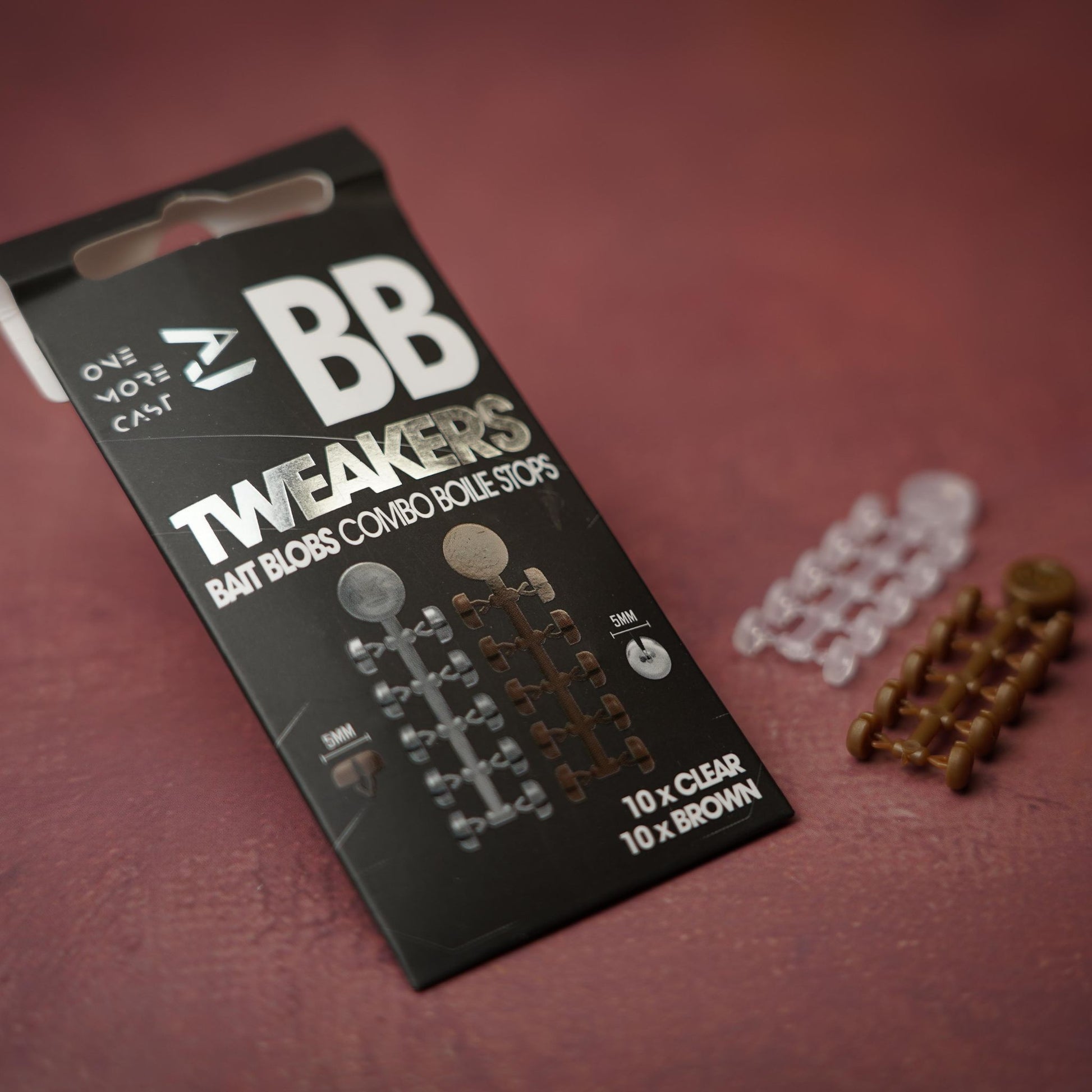 OMC Tweakers Bait Blobs clear and brown 20 pack combo boilie stops for bait floss and hair rigs