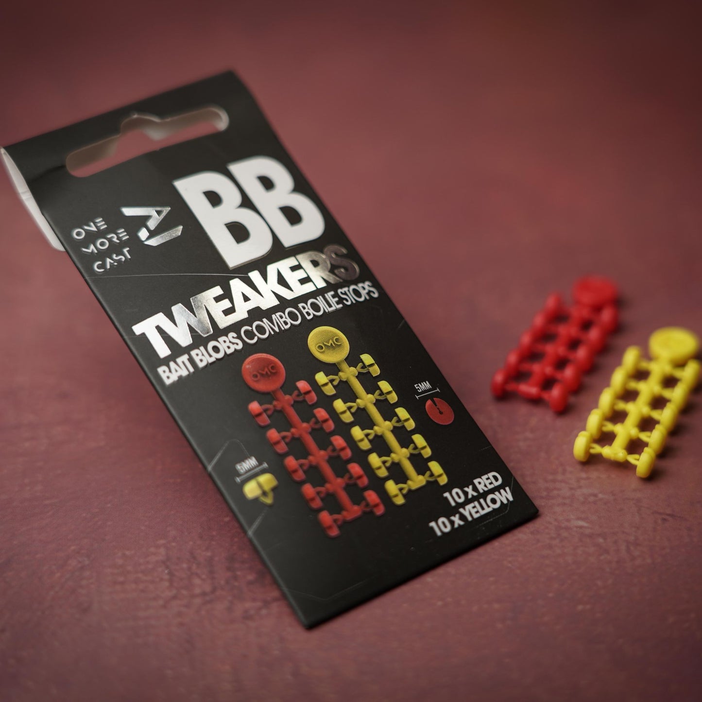 OMC Tweakers Bait Blobs red and yellow 20 pack combo boilie stops for bait floss and hair rigs
