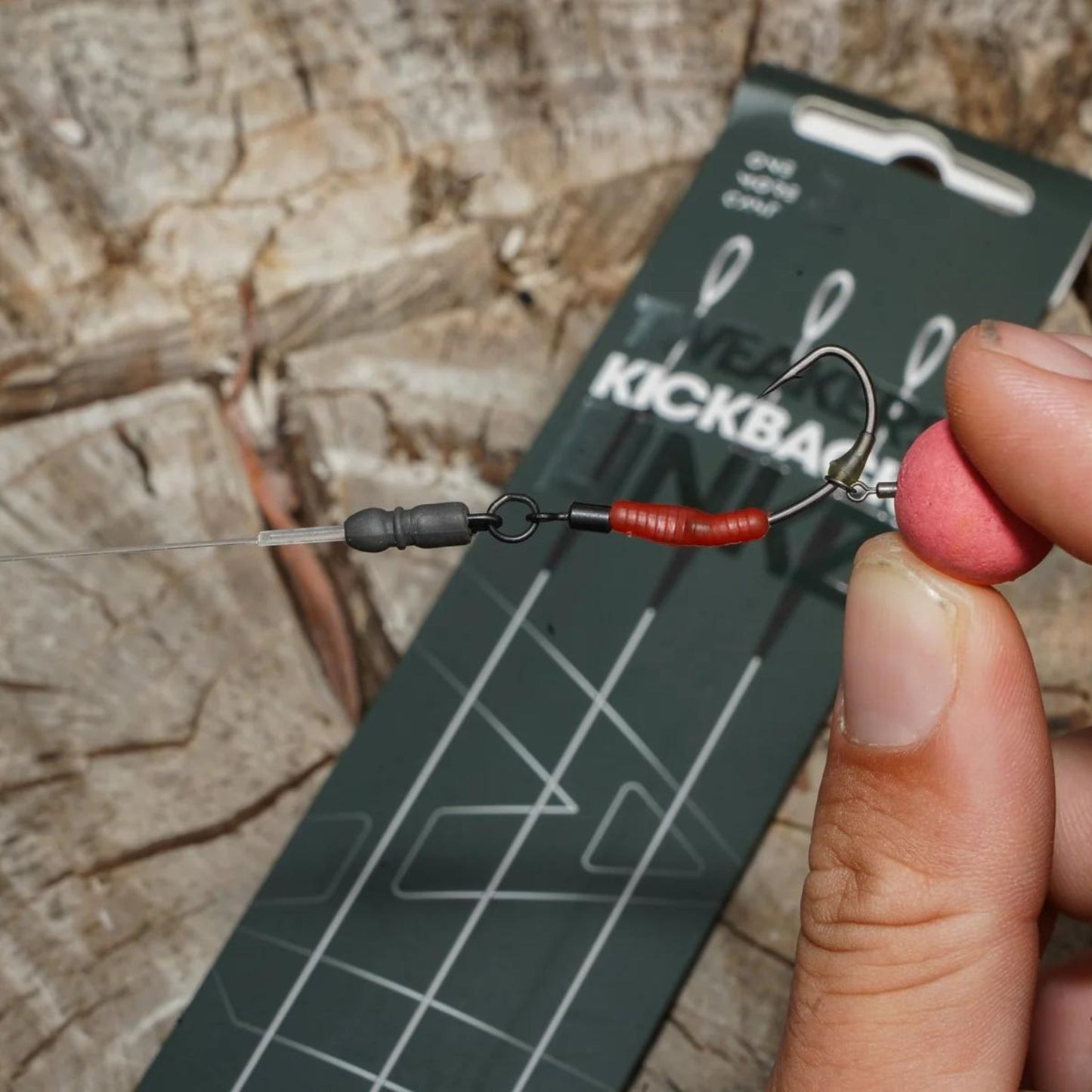 OMC Tweakers Kickback Linkz 3 pack pre-tied 25lb fluorocarbon boom with Ronnie Clips and anti-tangle sleeve