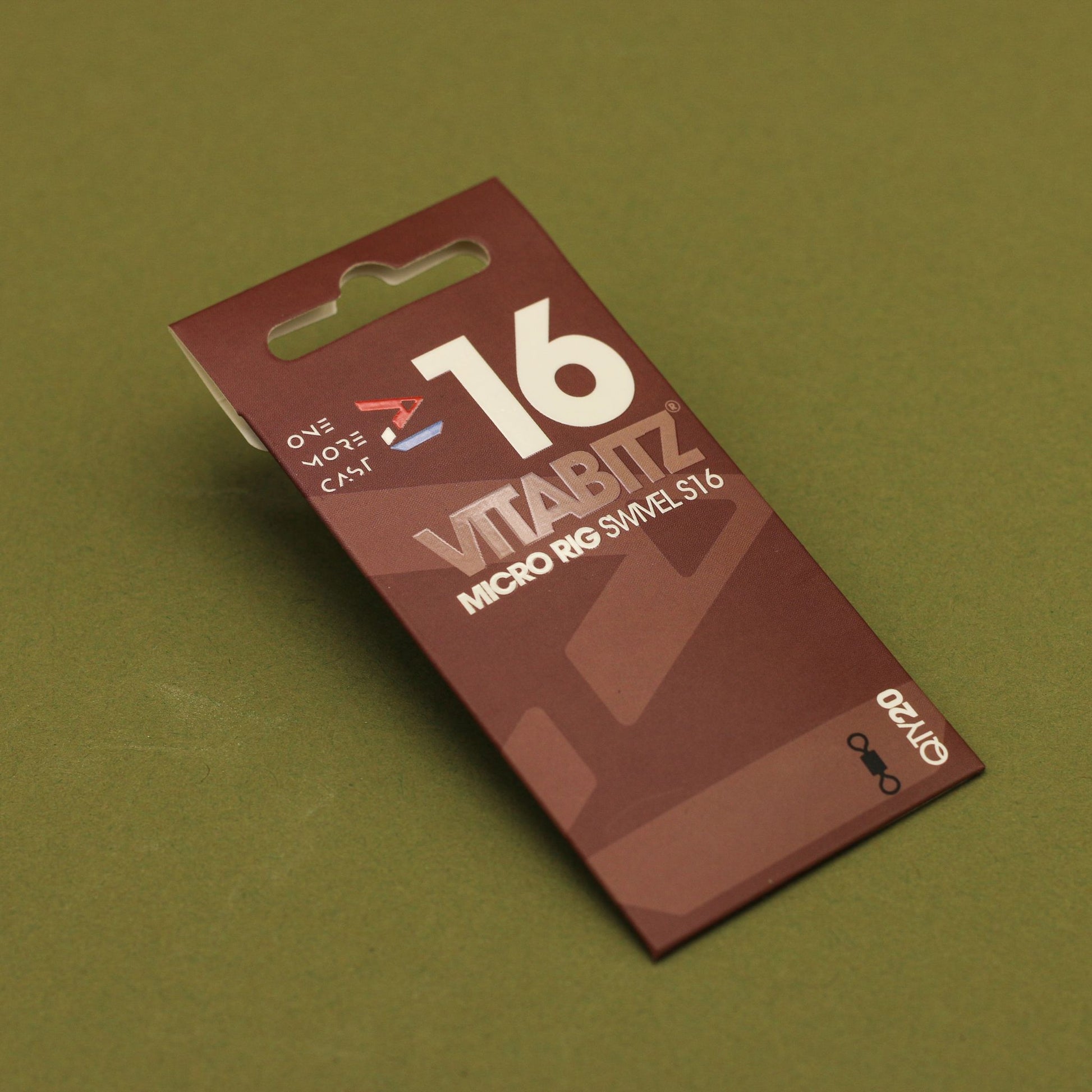 OMC Vitabitz Micro Rig Swivel size 16, 20 pack for D-rigs and maggot rigs sitting on hook shank