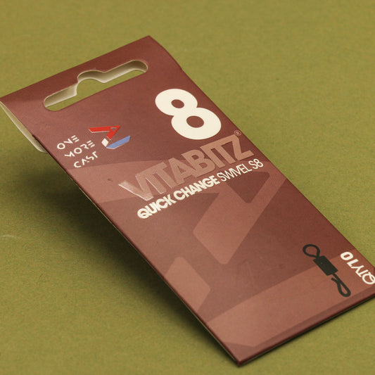 OMC Vitabitz QC Swivel size 8 black 10 pack for quick hooklink changes in carp fishing rigs