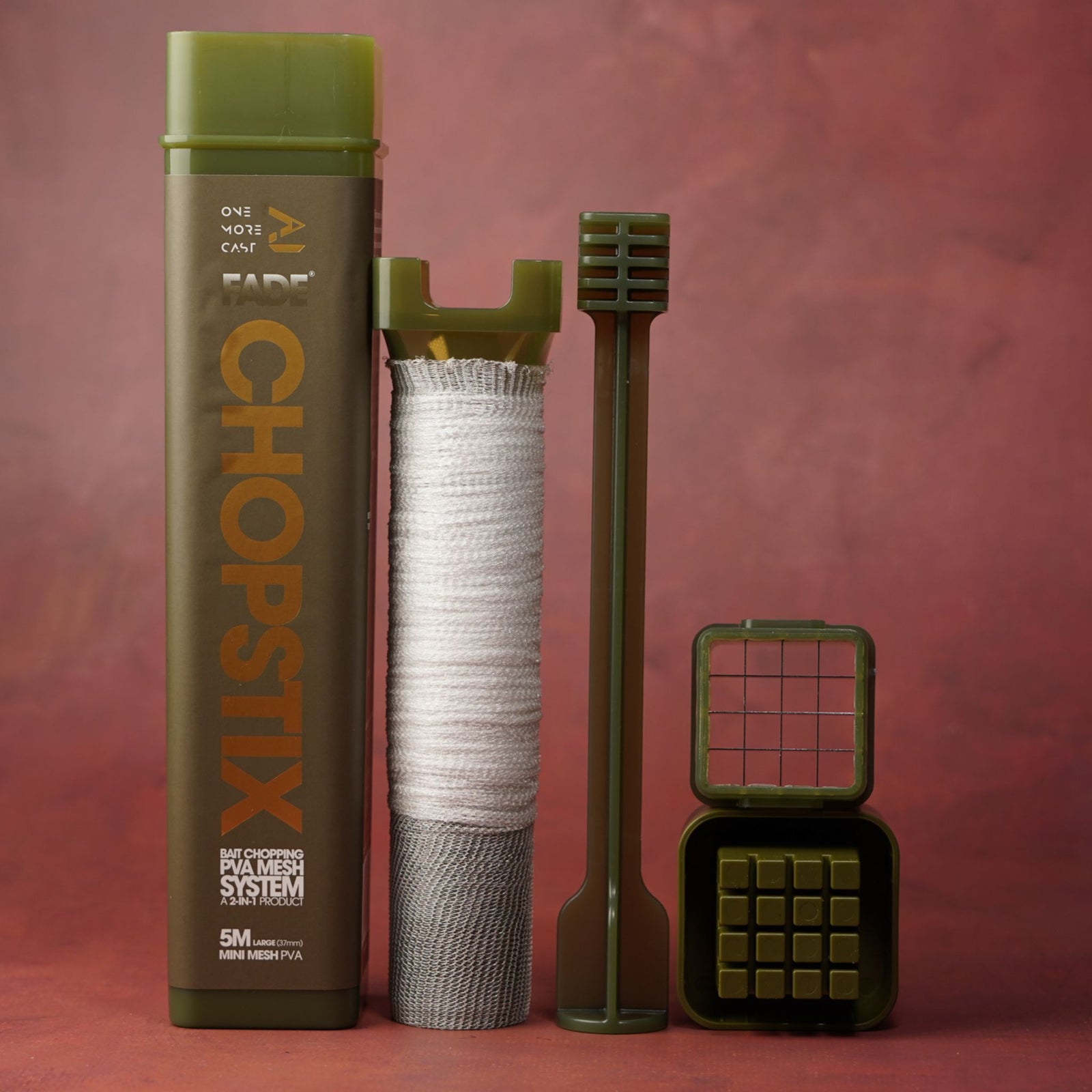 PVA bags, mesh and tape for carp fishing baiting systems