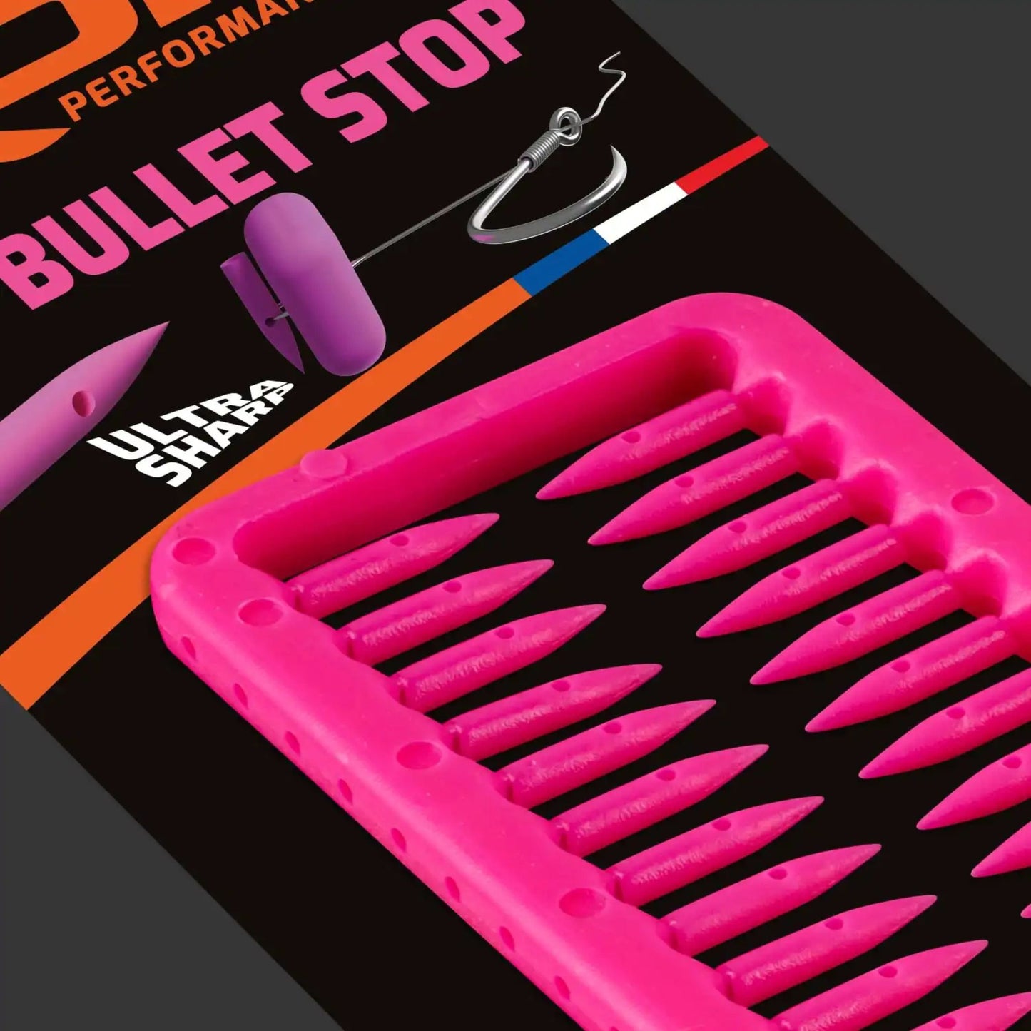 ROK Bullet Stop pink 40 pack with ultra-sharp tip for hair rig bait attachment