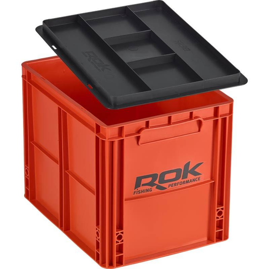 ROK Crate accessory box in orange for carp fishing tackle storage