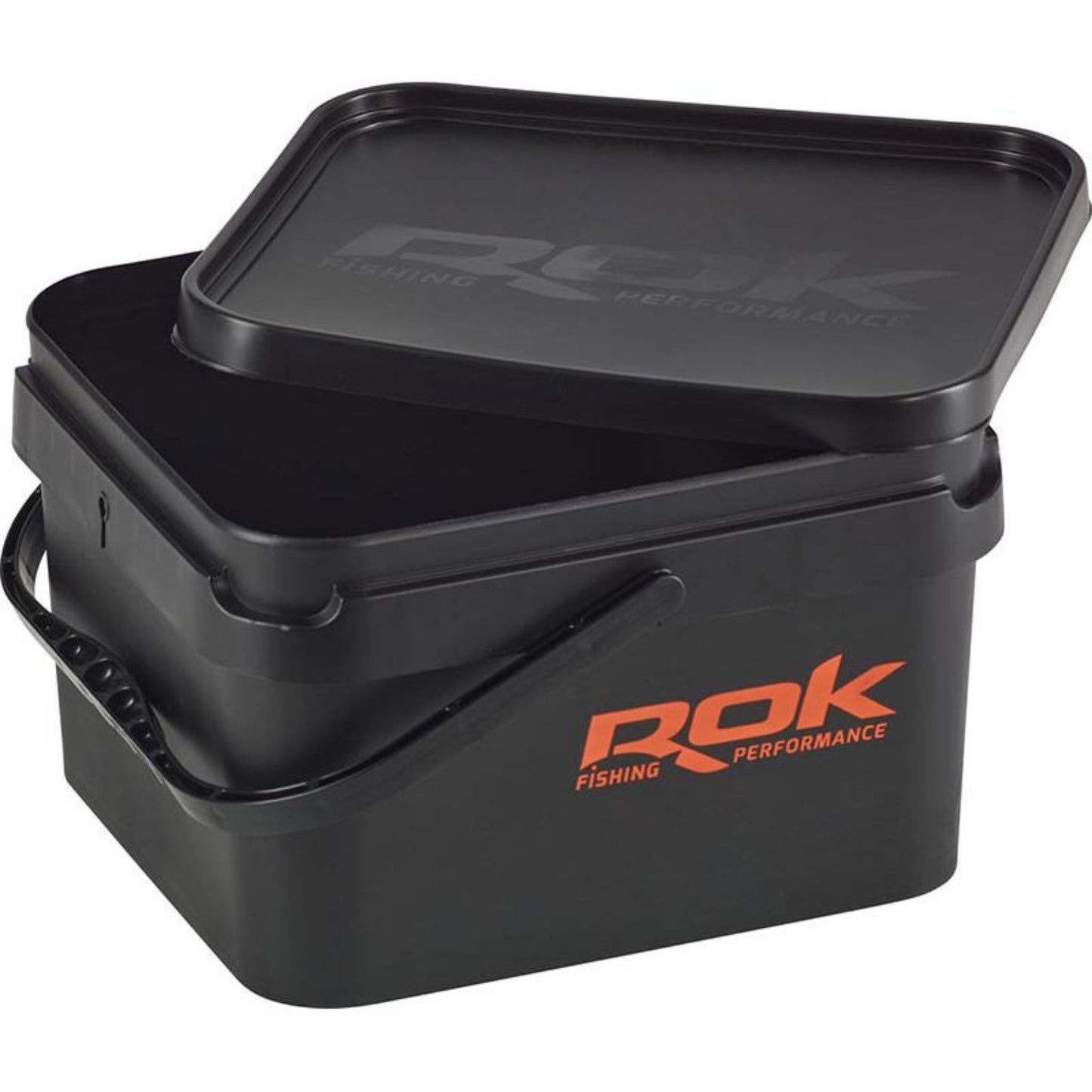 ROK Square Bucket 10L black reinforced bait bucket for carp fishing