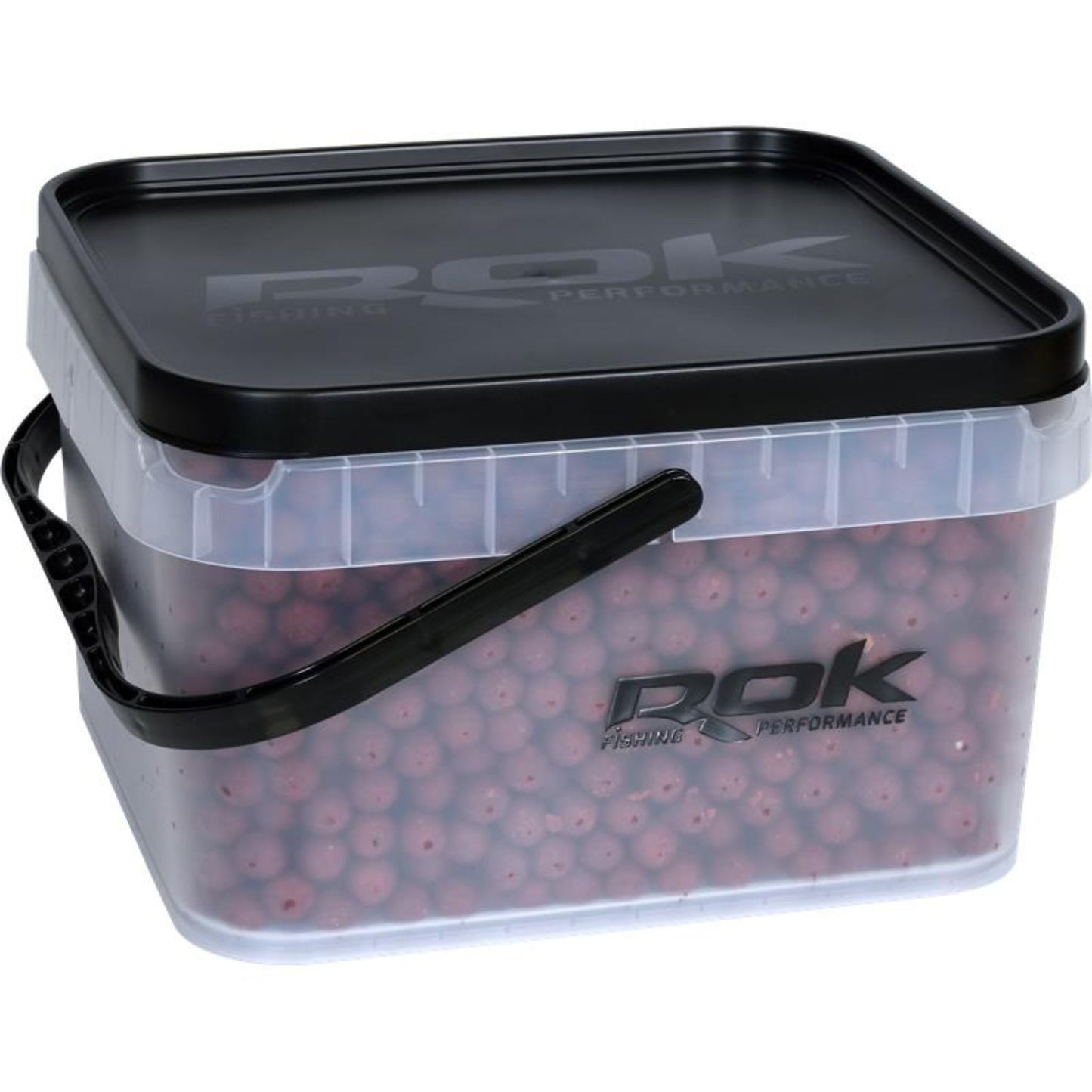ROK Square Bucket 10L clear with soft-touch lid for bait storage
